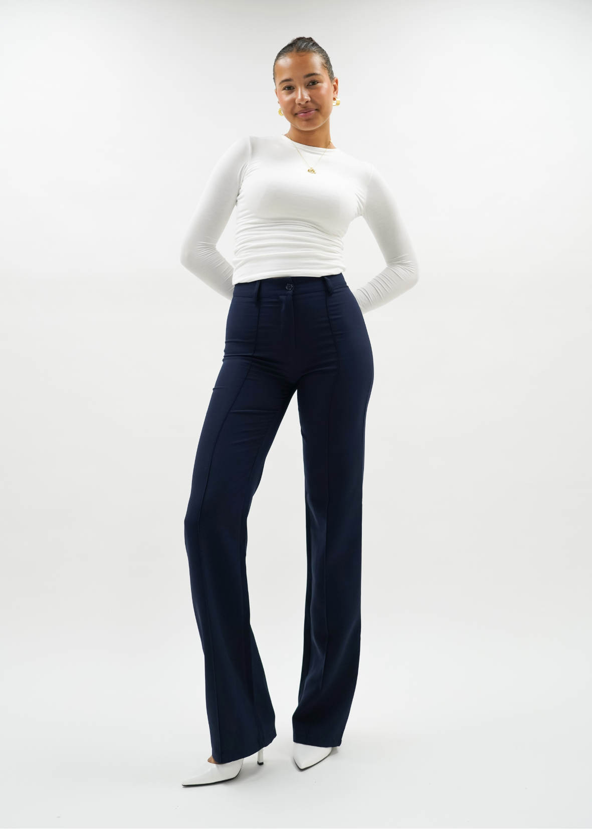Straight leg pants mit pressfold night blue (tall)