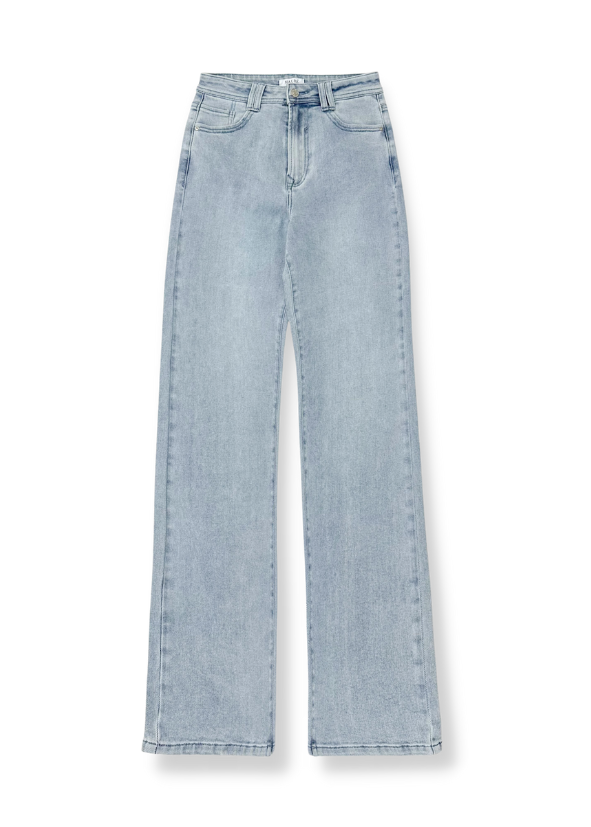 Stretch high waist straight leg jeans washed blue (TALL)