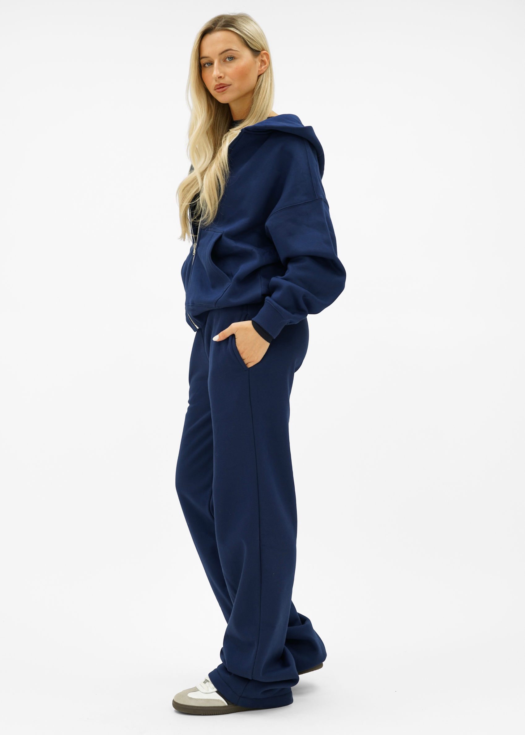 Basic zip hoodie night blue (tall)