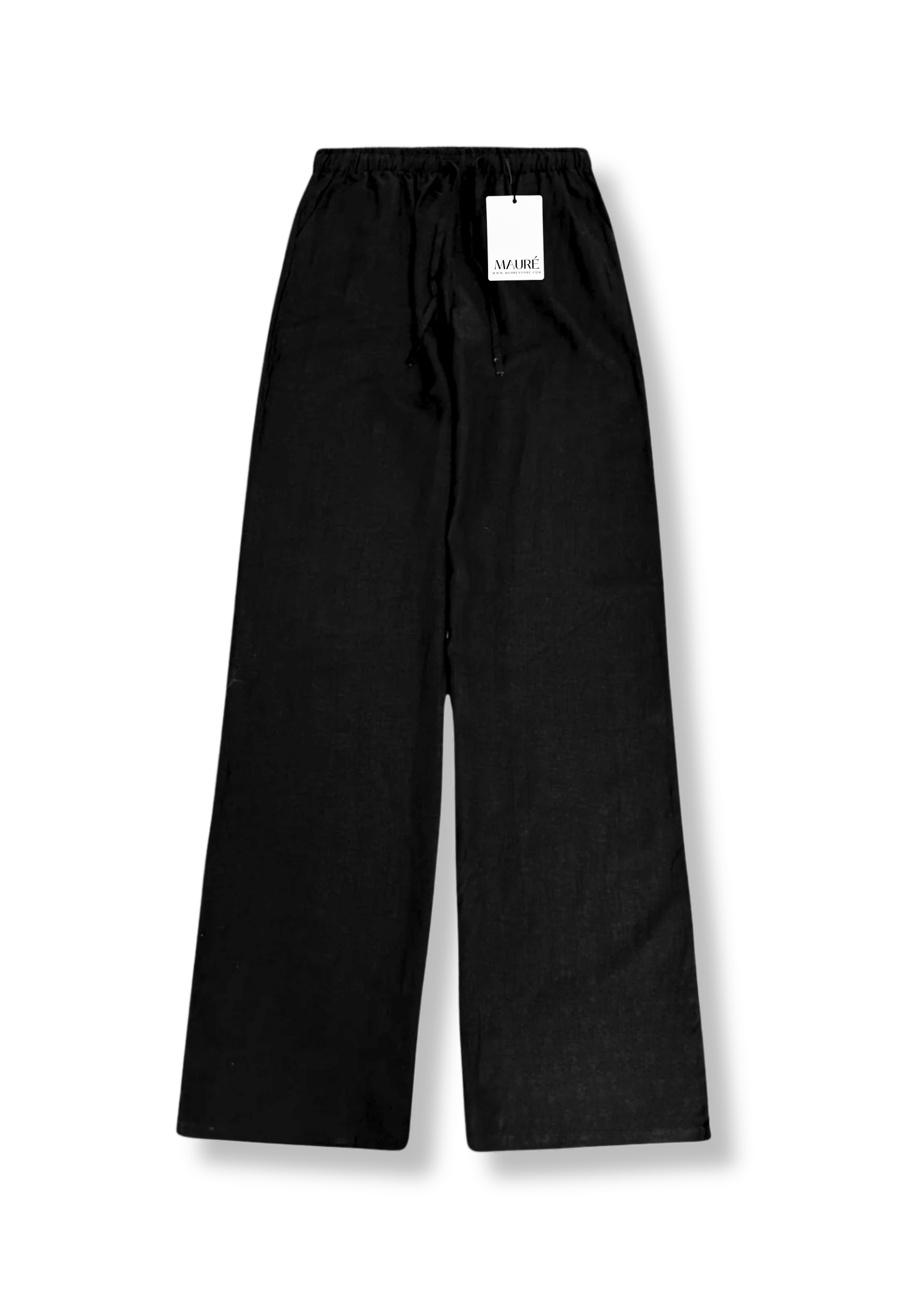 Low waist linnen pants (tall) black