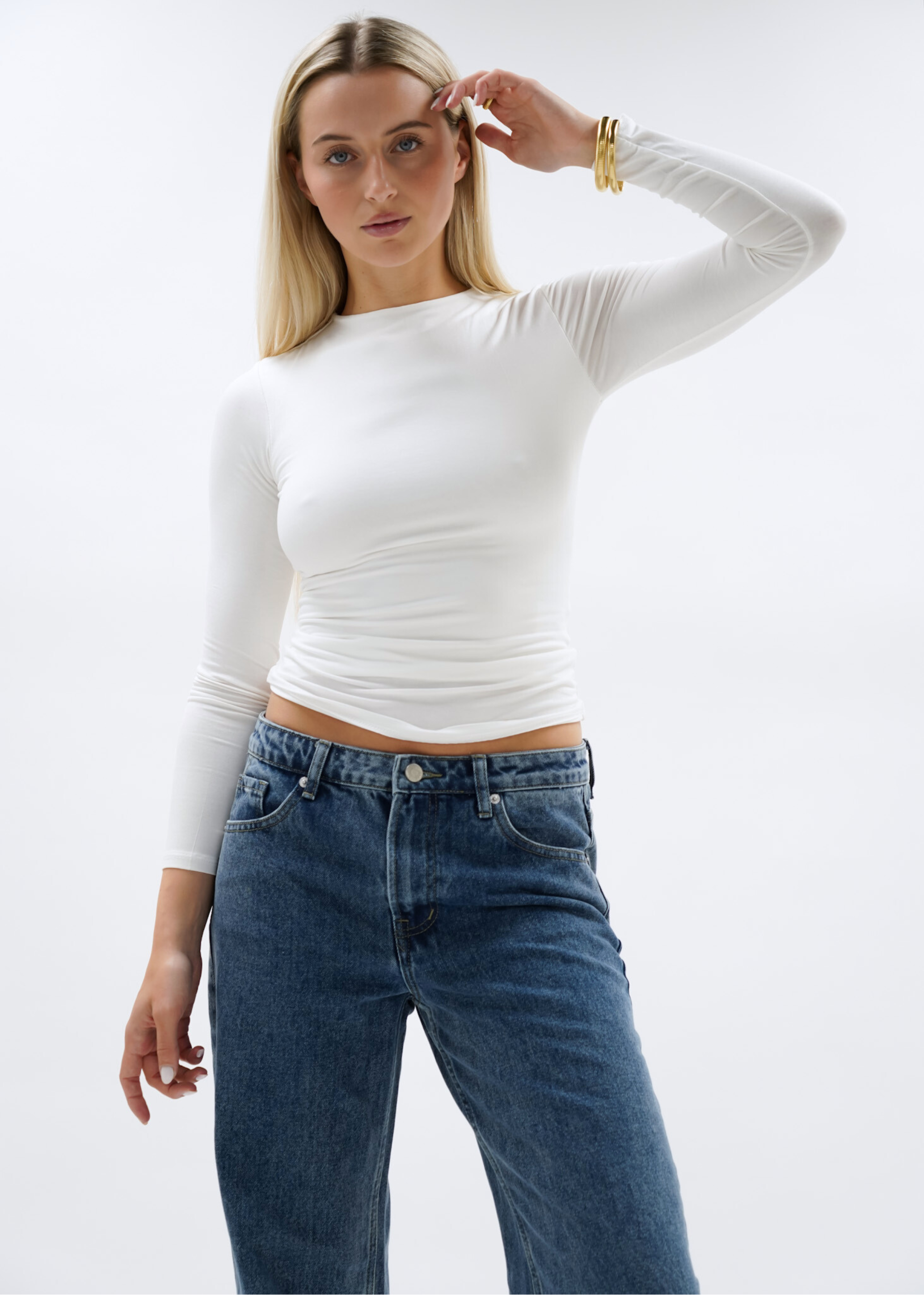 Jeans taille basse bleu foncé (TALL)