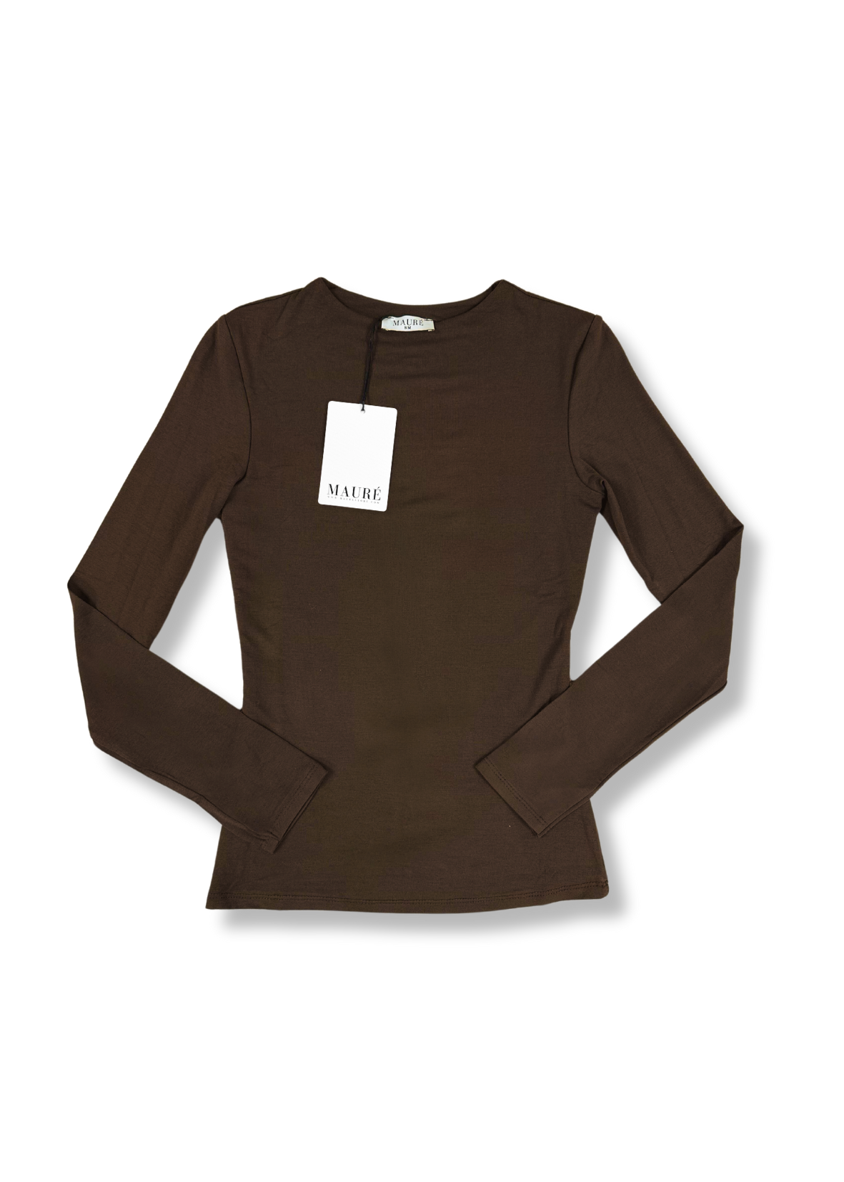 Long sleeve top long chocolate brown