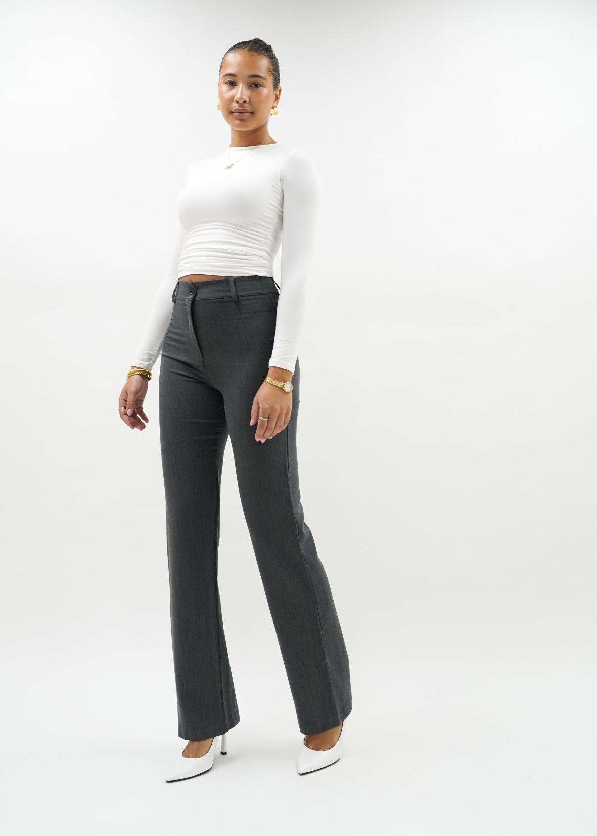 Straight leg pants classic dark washed grey (tall)