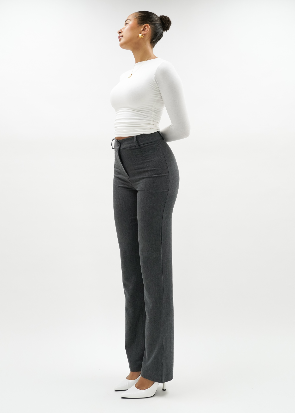 Straight leg pants classic dark washed grey (tall)