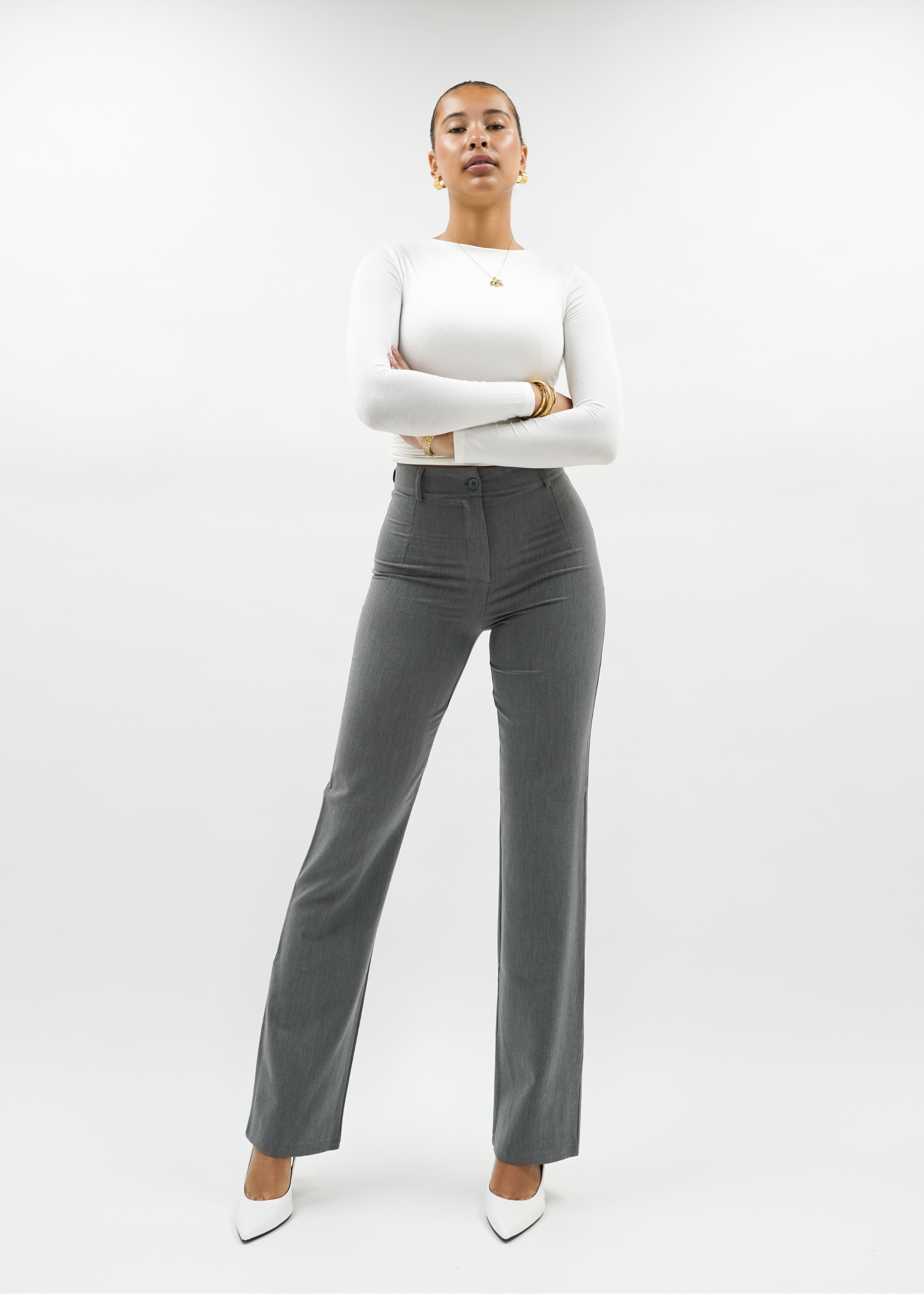 Straight leg pants classic light washed grey (tall)