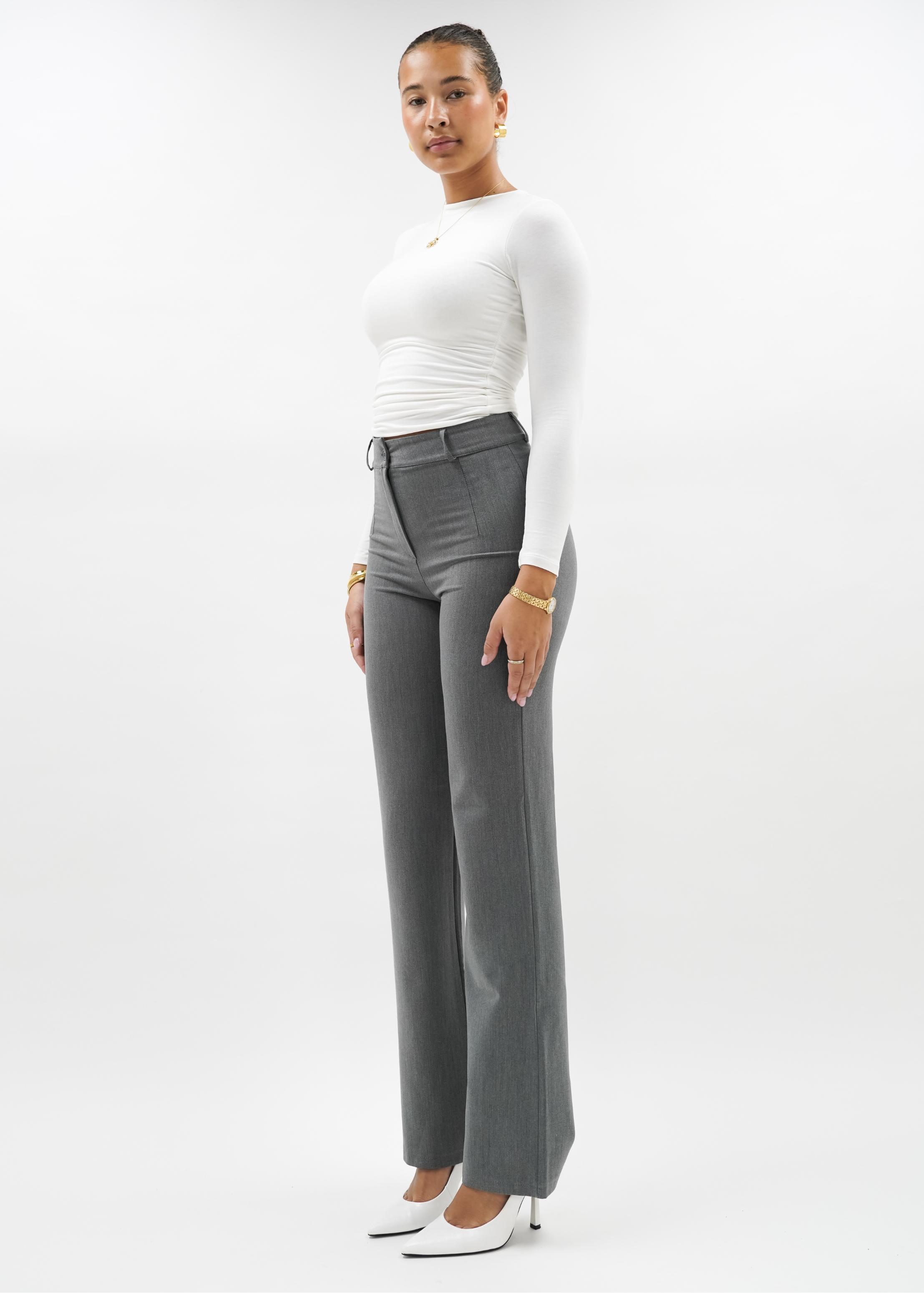 Straight leg pants classic light washed grey (tall)