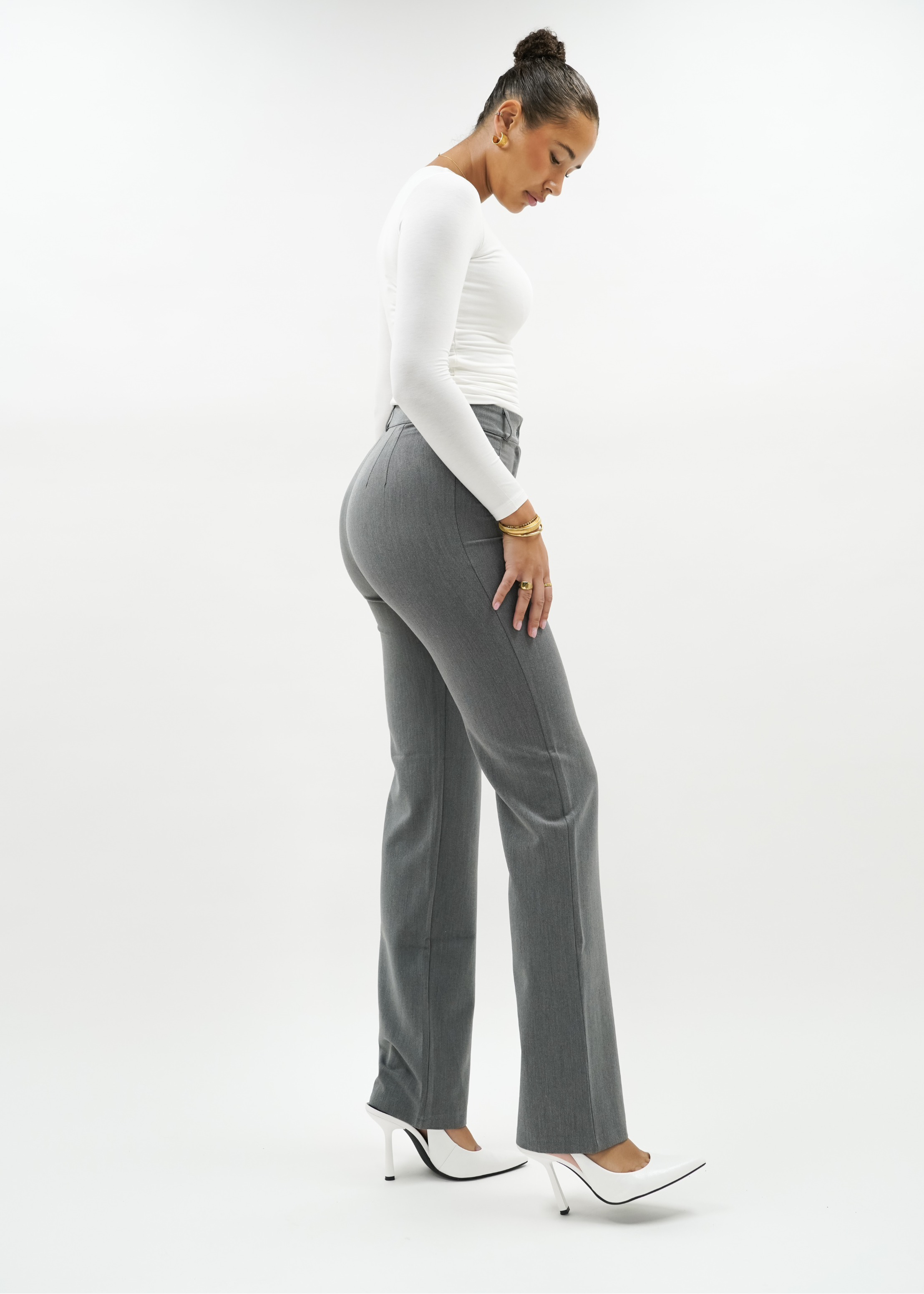 Straight leg pants classic light washed grey (tall)