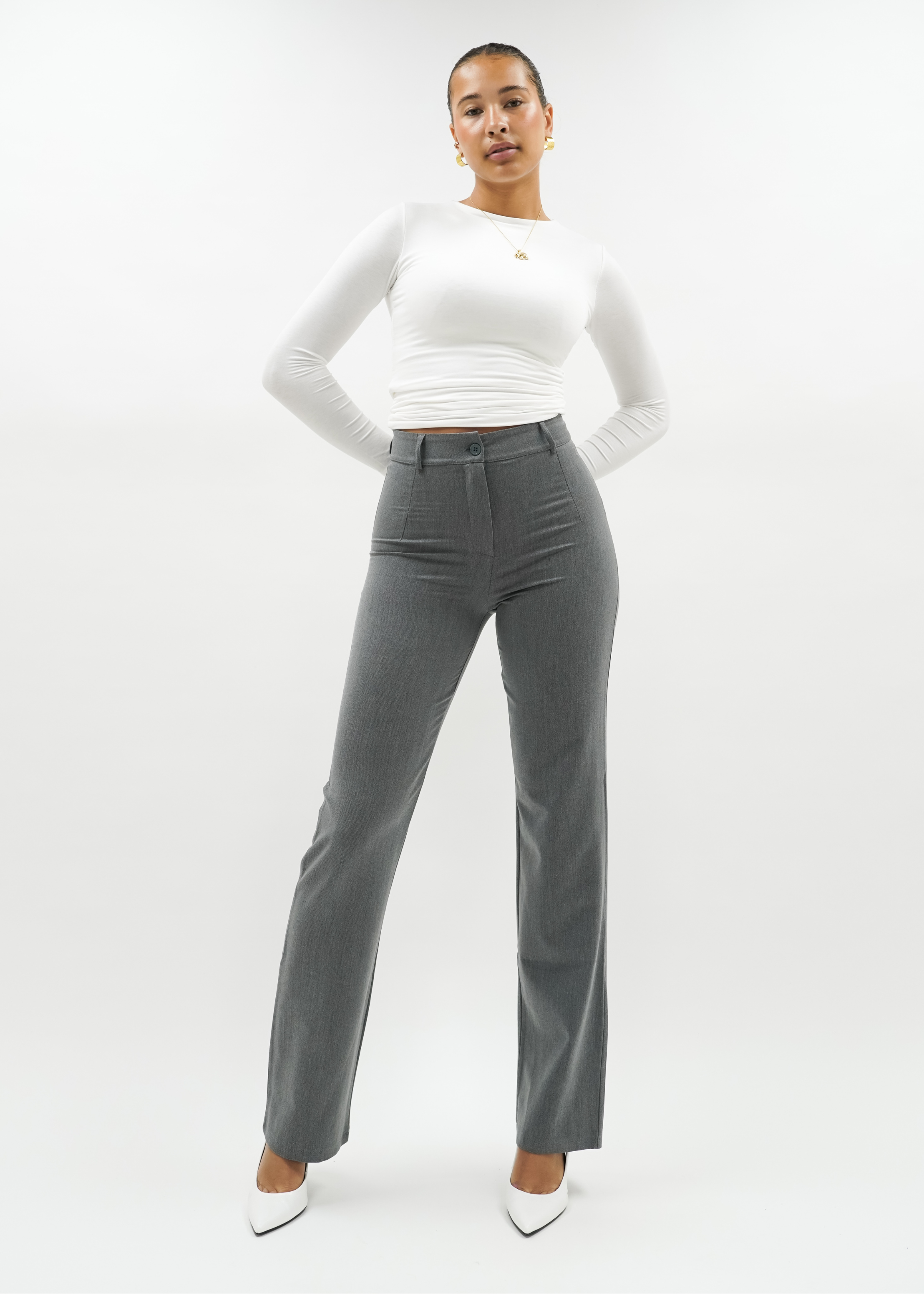 Straight leg pants classic light washed grey (tall)
