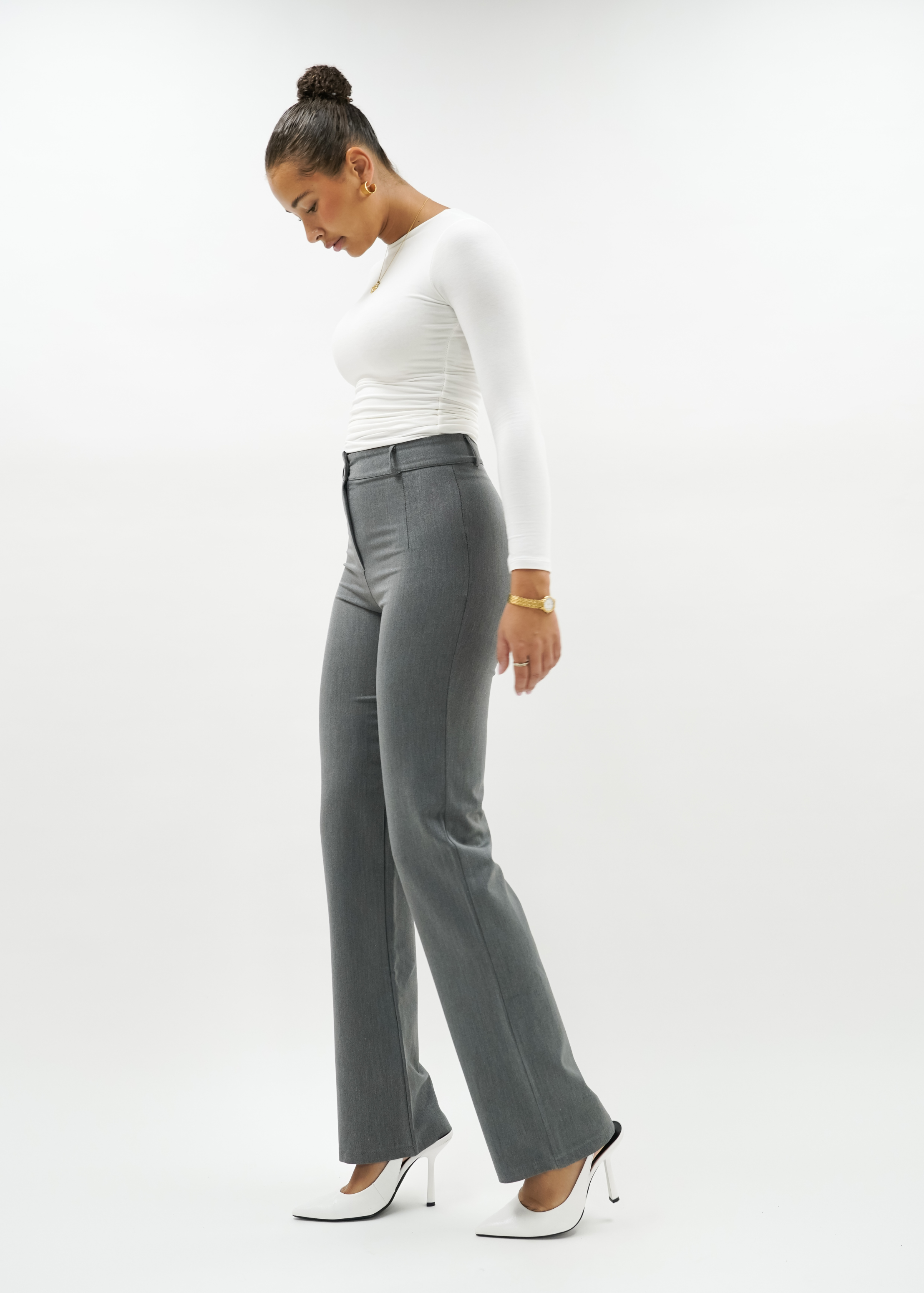 Straight leg pants classic light washed grey (tall)