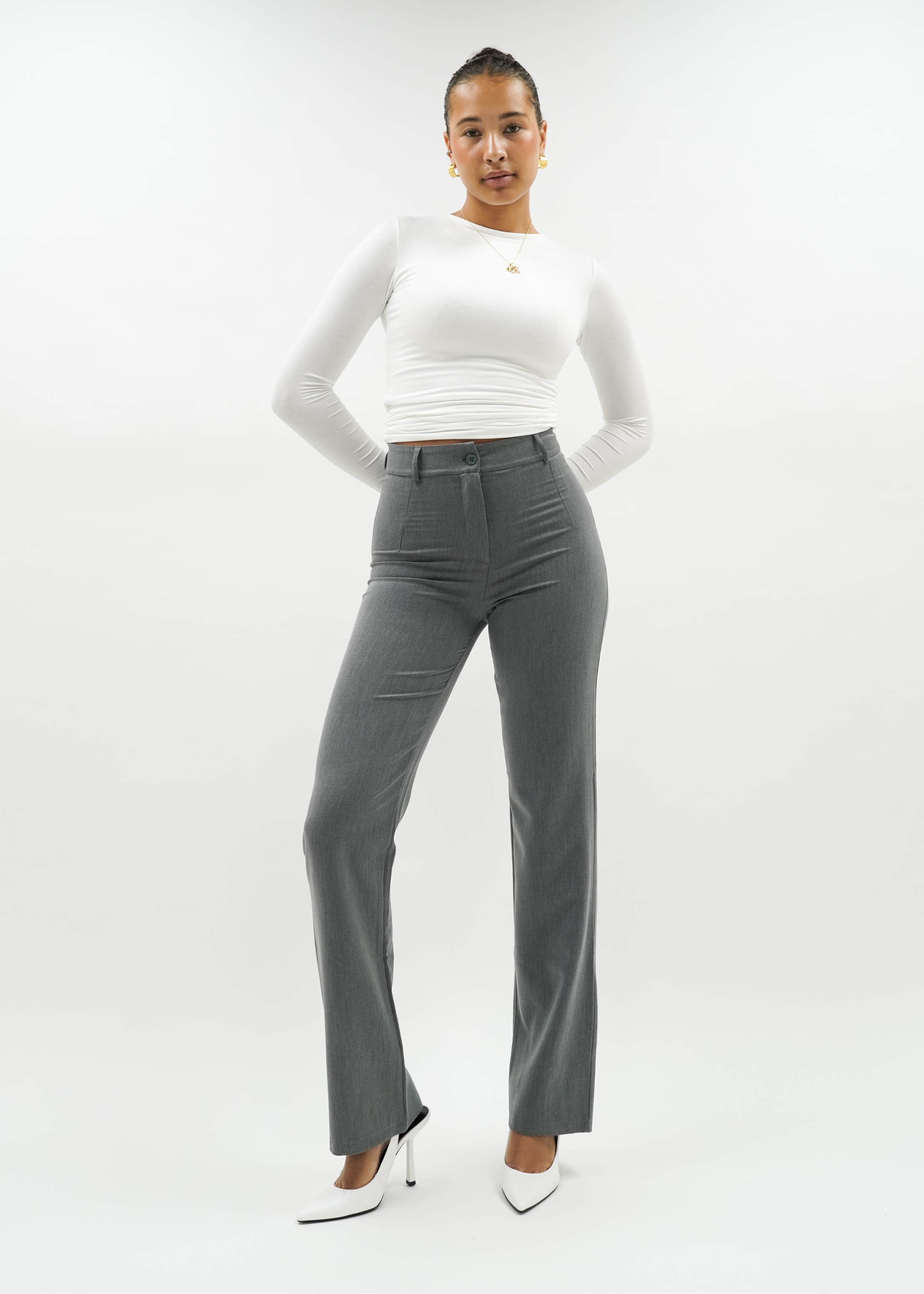 Straight leg pants classic light washed grey (tall)