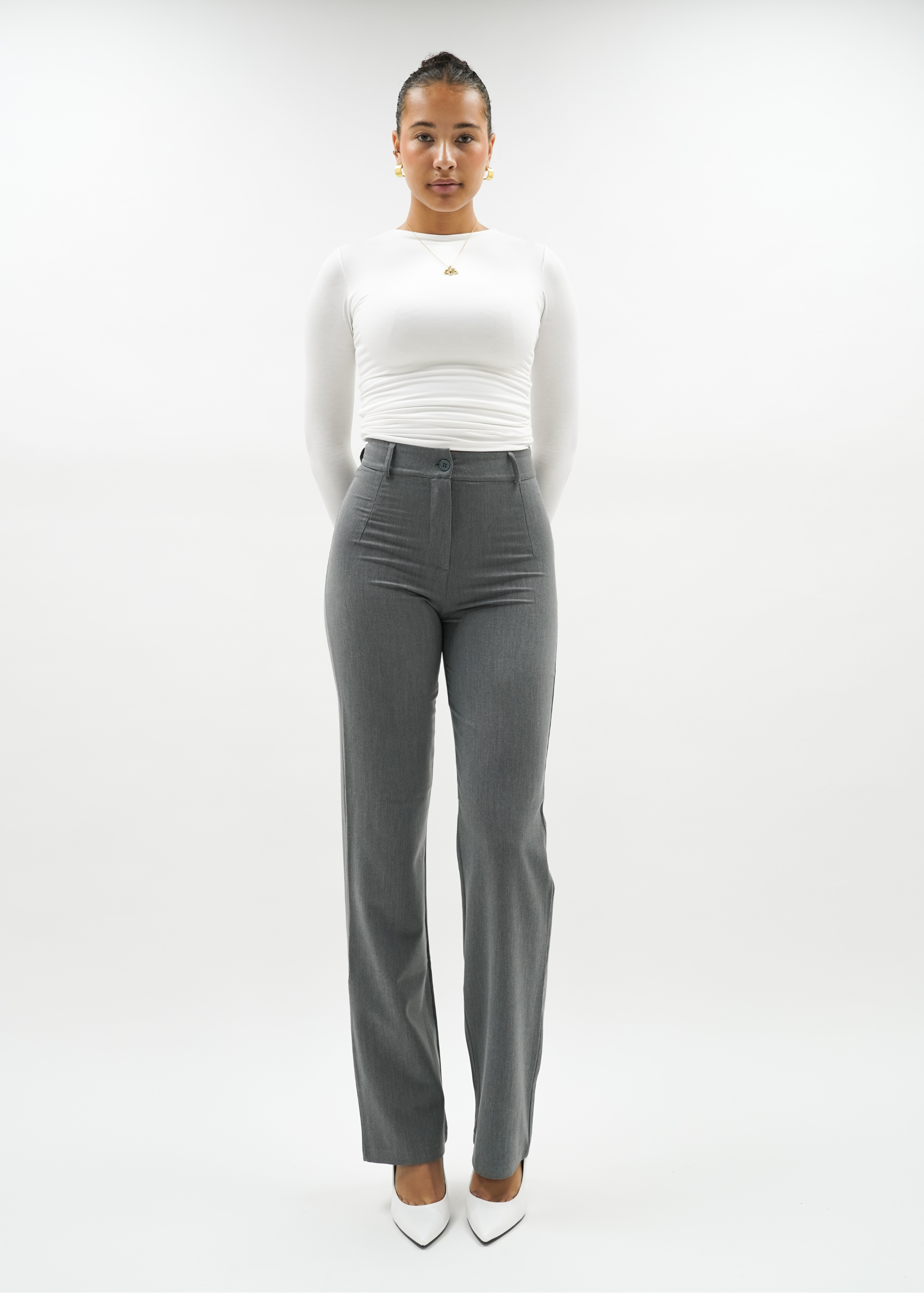 Straight leg pants classic light washed grey (tall)