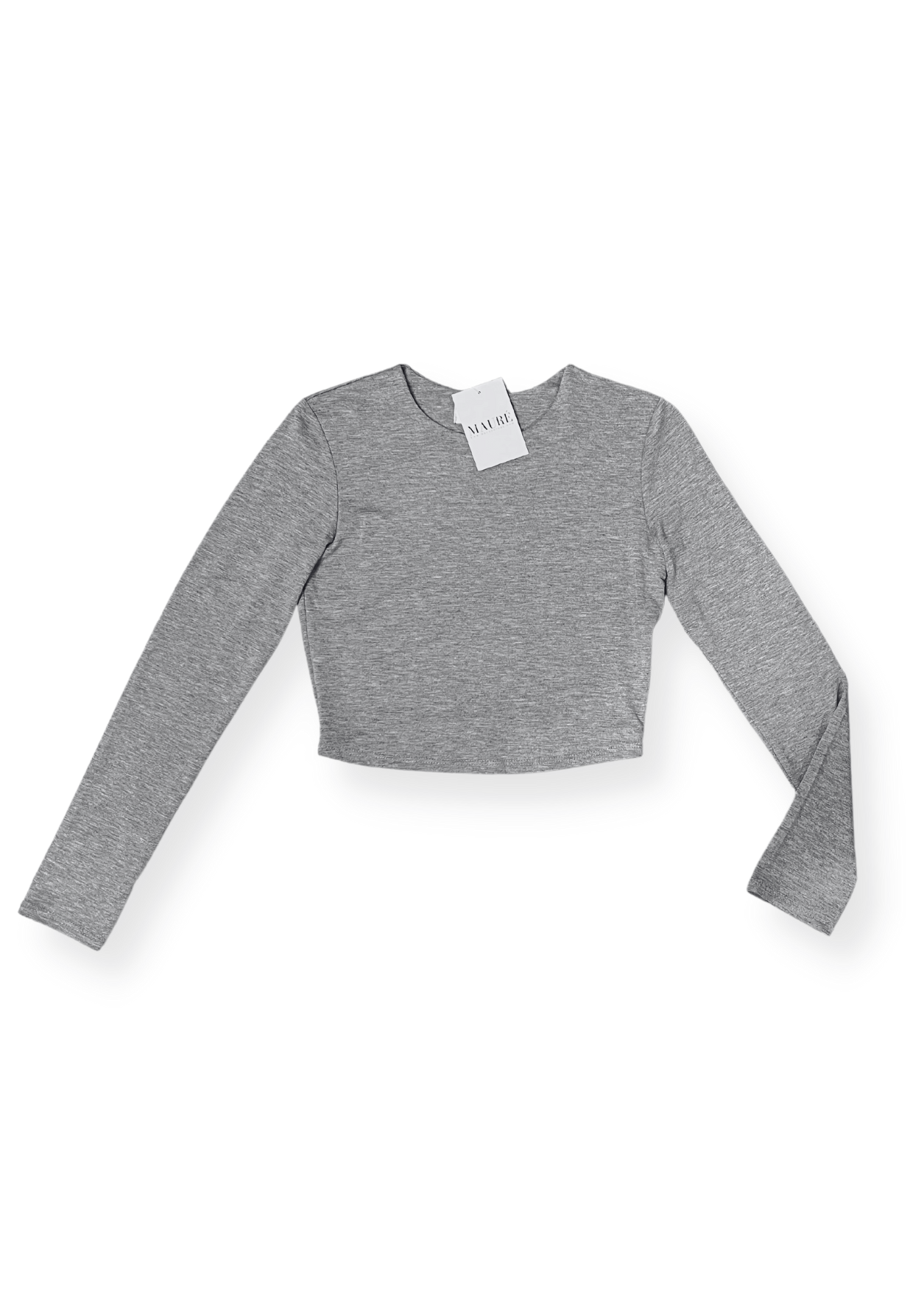 Long sleeve top cropped grey