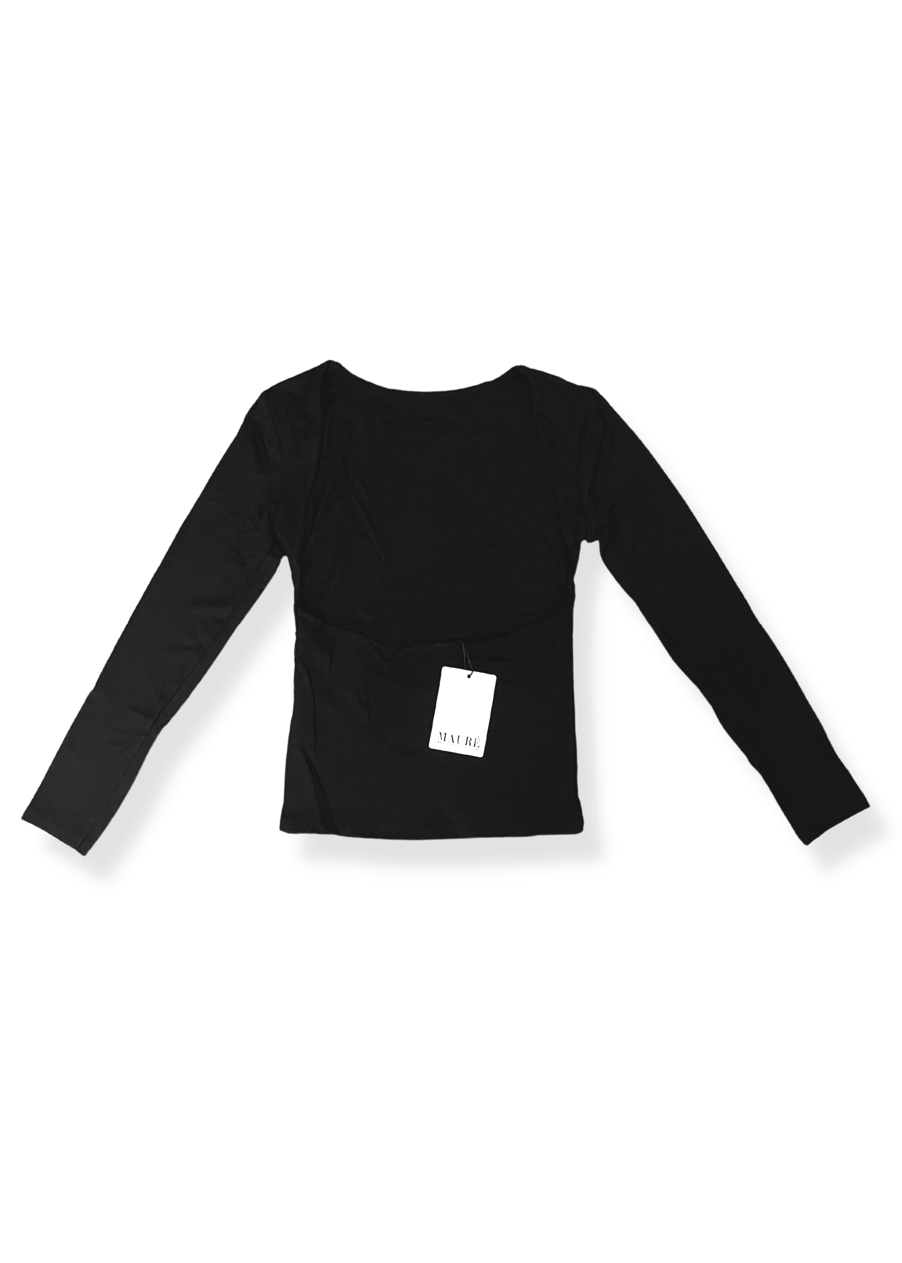 Long sleeve backless top black