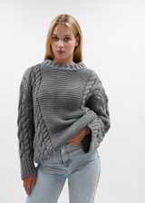 Cable knit dark grey