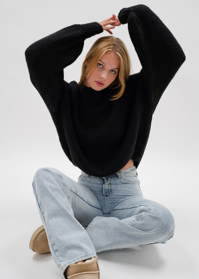 Knitted sweater black