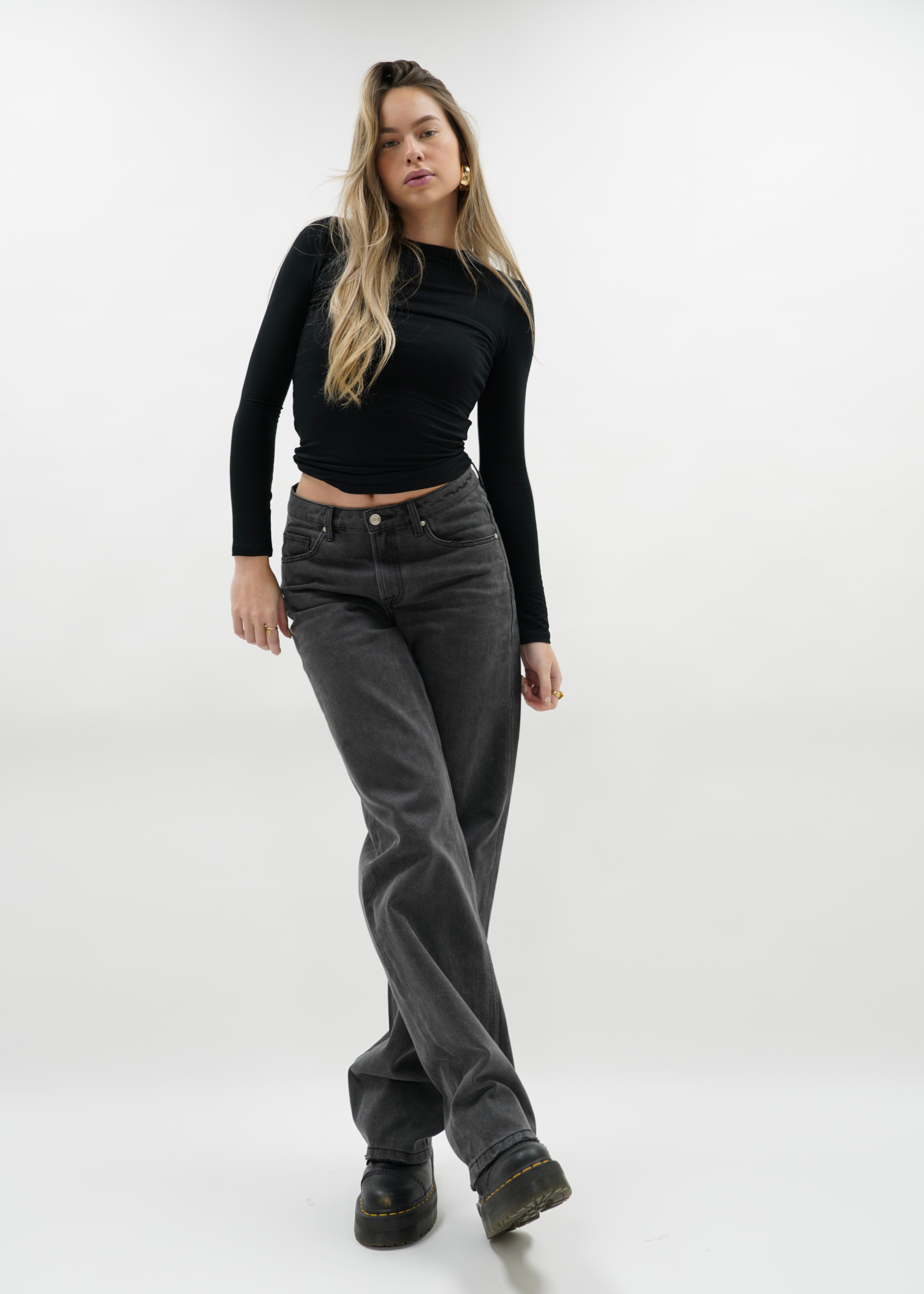 Jeans taille basse gris foncé (TALL)