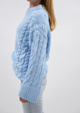 Cable knit baby blue