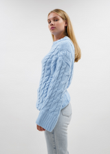Cable knit baby blue