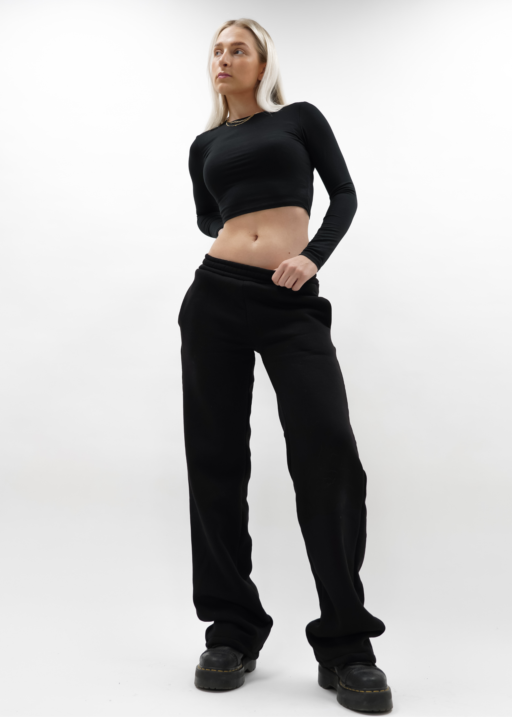 Low/mid waist jogger pants black (TALL)