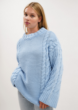 Cable knit baby blue