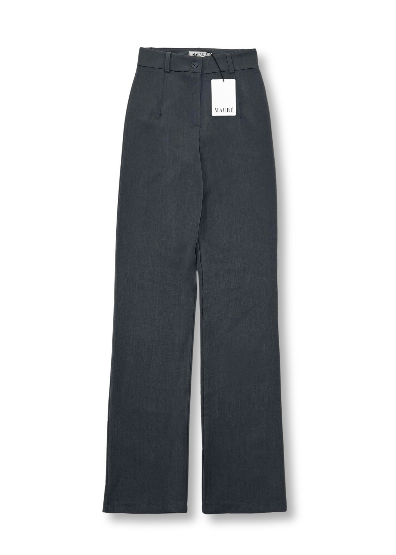 Pantalon droit classique gris foncé délavé (TALL)