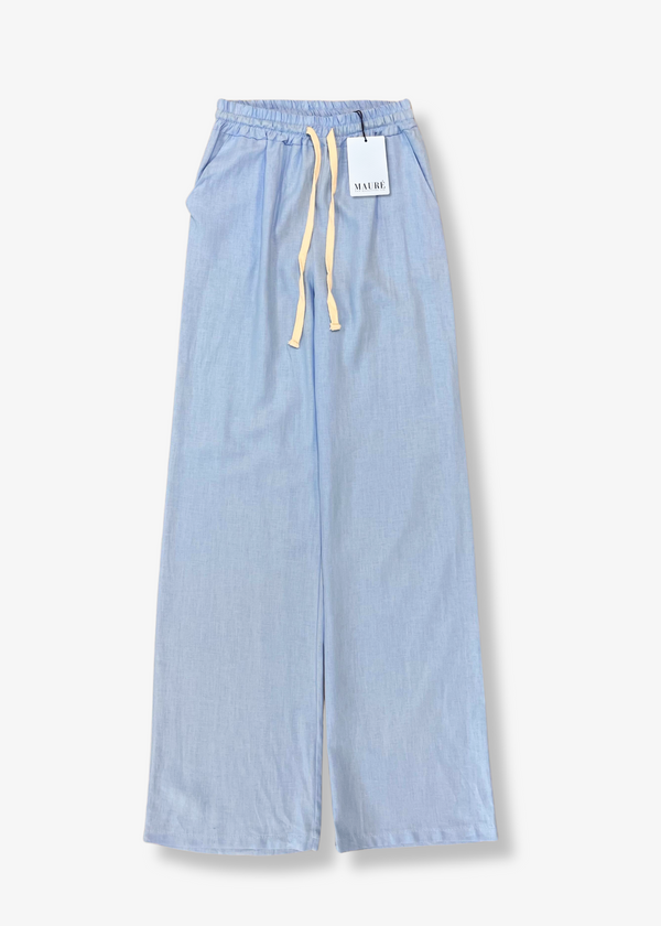 Pantalon en lin bleu clair (TALL)