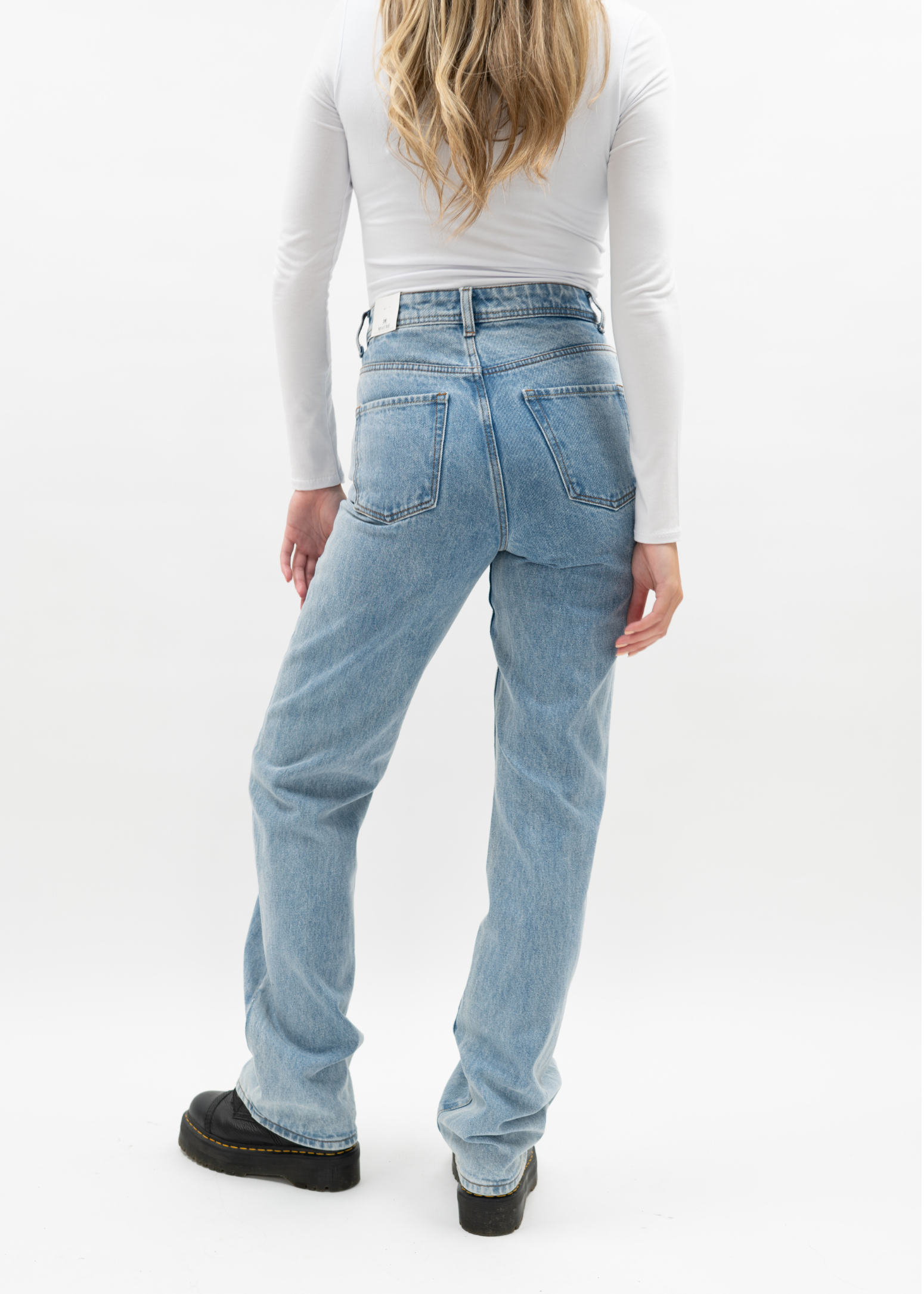 High waist straight leg jeans 90's dark blue (TALL)