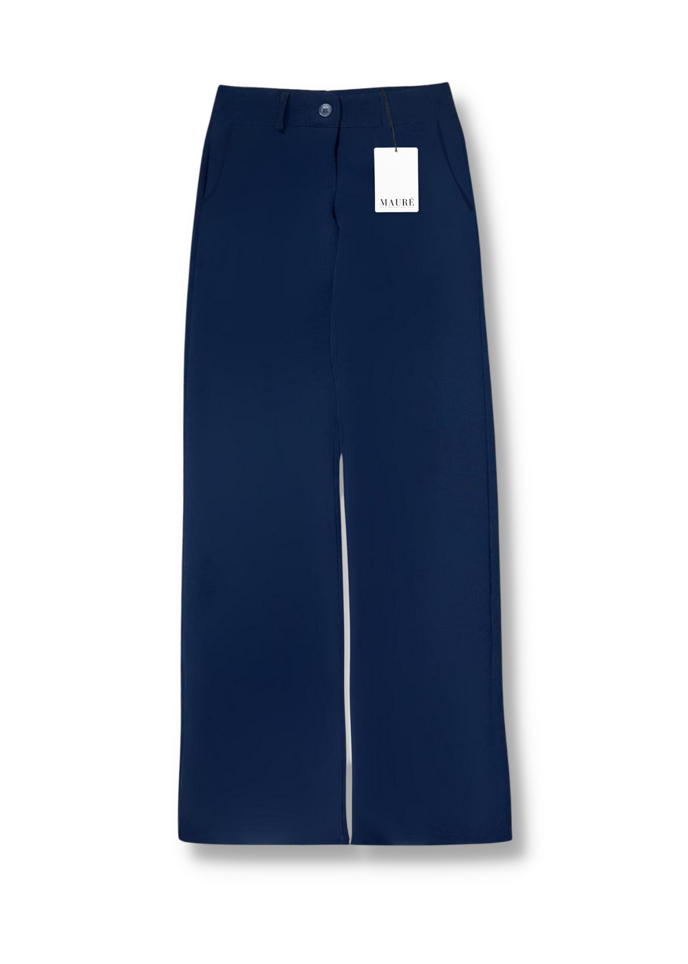 Mid-Waist Straight-Leg Pants
