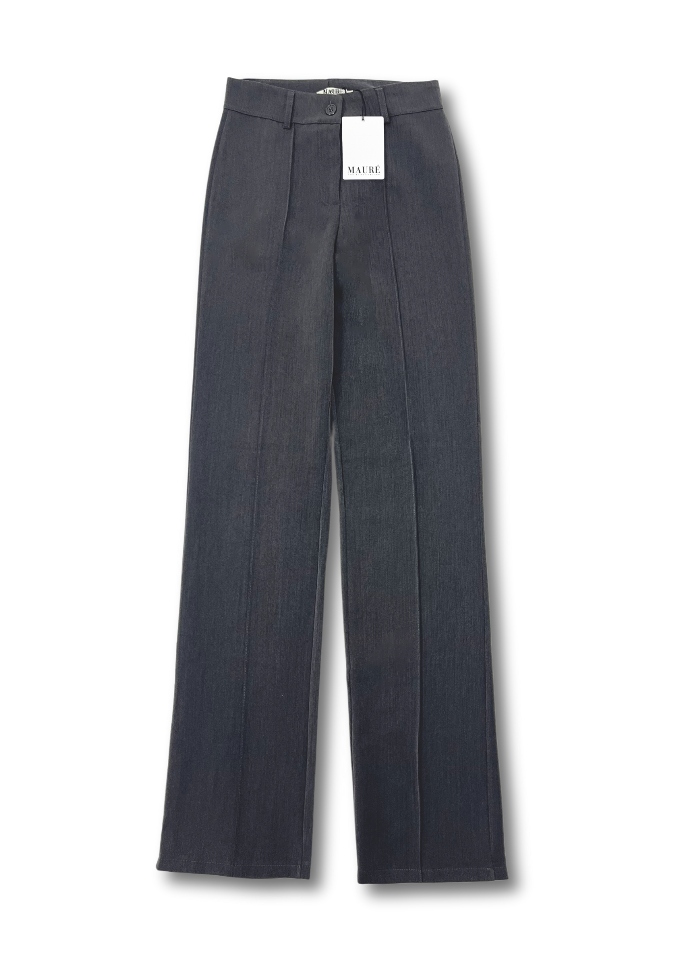 Straight leg pants with pressfold dark washed grey (TALL)