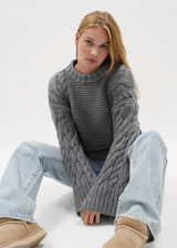 Cable knit dark grey