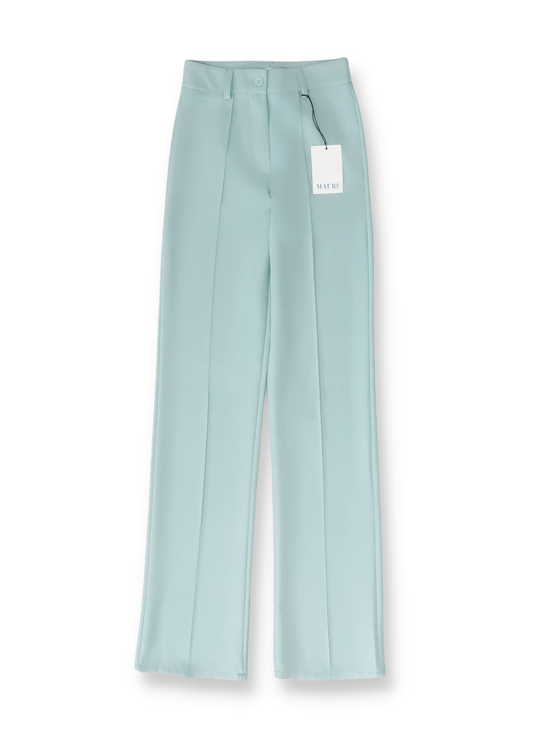Straight leg pants with pressfold dusty blue (TALL)
