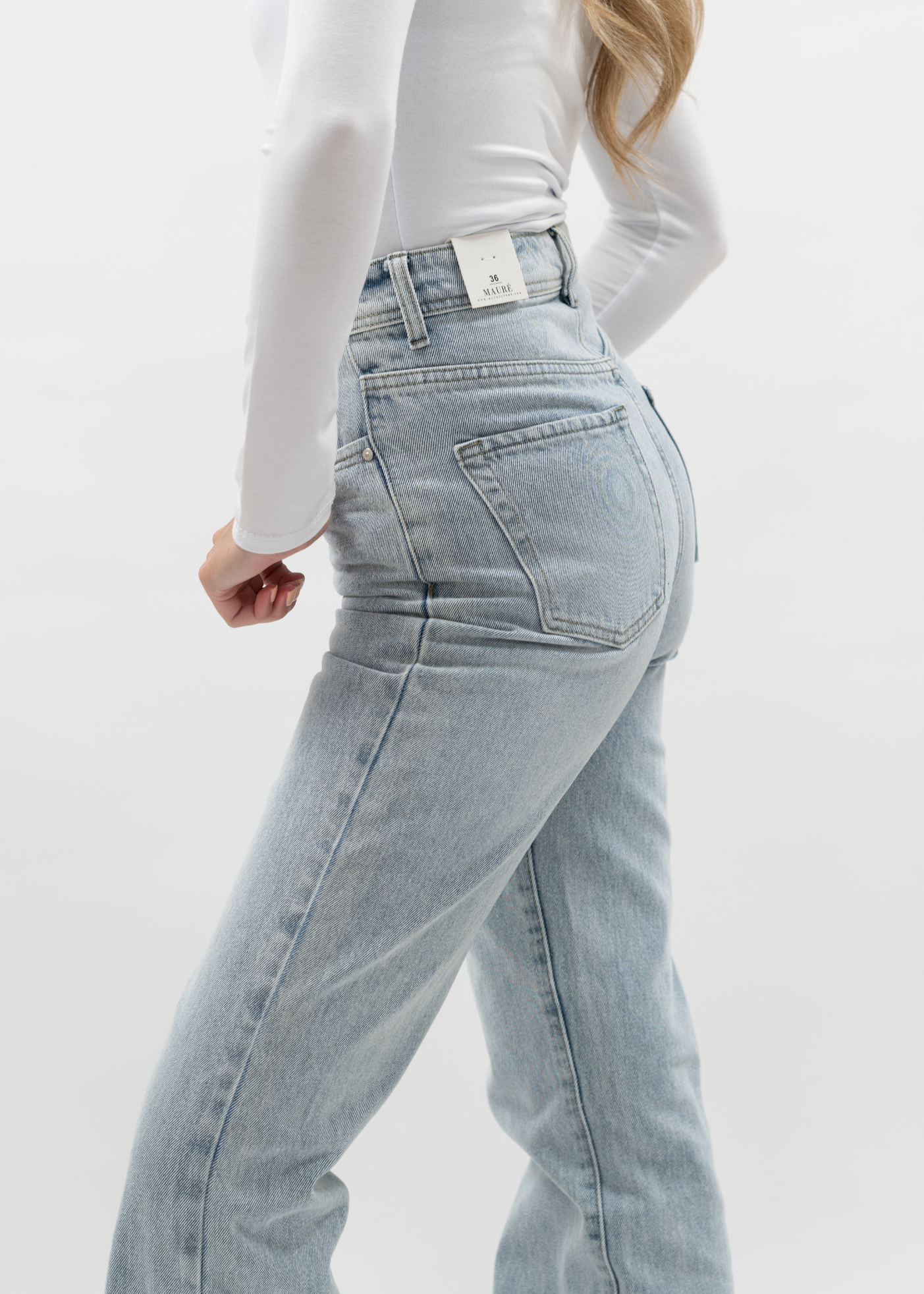 High waist straight leg jeans 90's light blue (TALL)