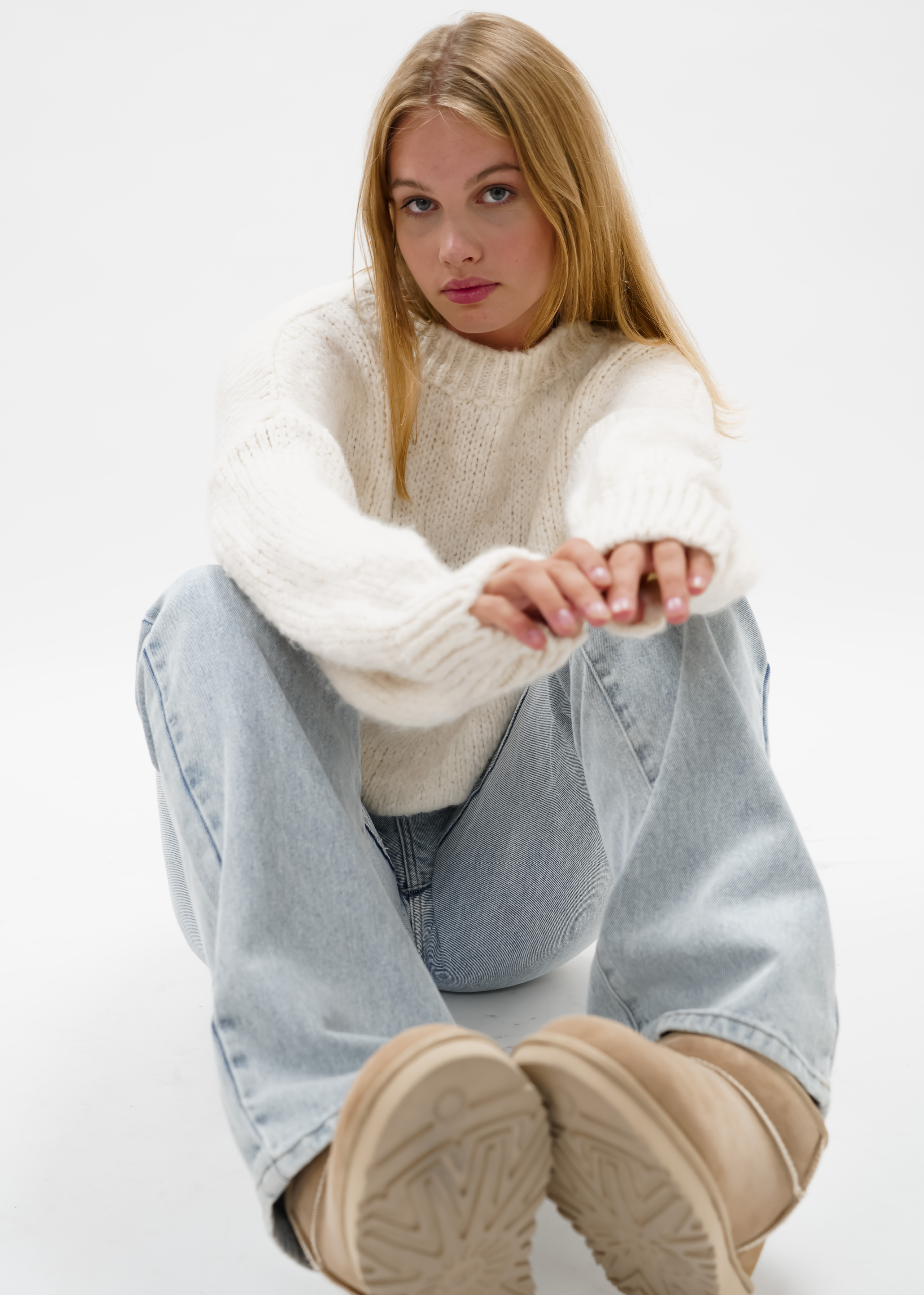 Knitted sweater crème
