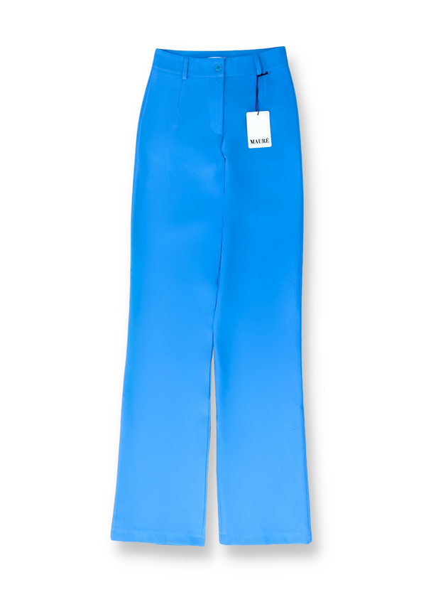 Pantalon droit bleu mer