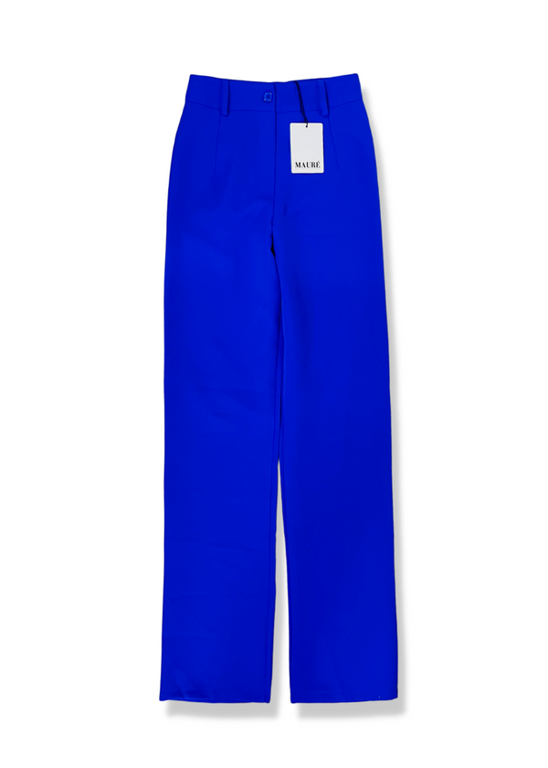 Pantalon droit bleu électrique