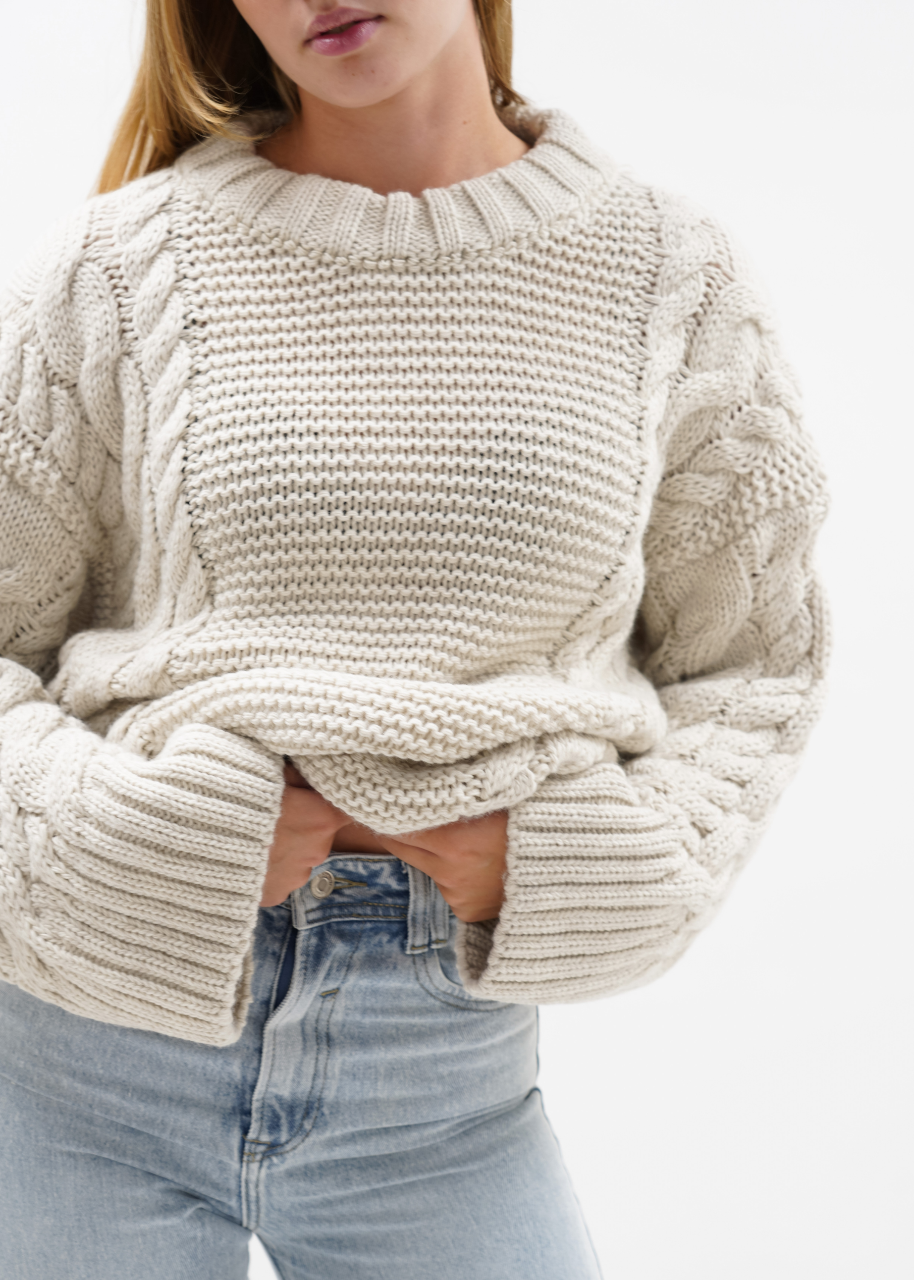 Cable knit beige