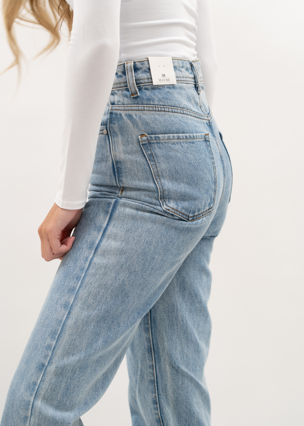 Jean droit taille haute 90's bleu foncé (TALL)