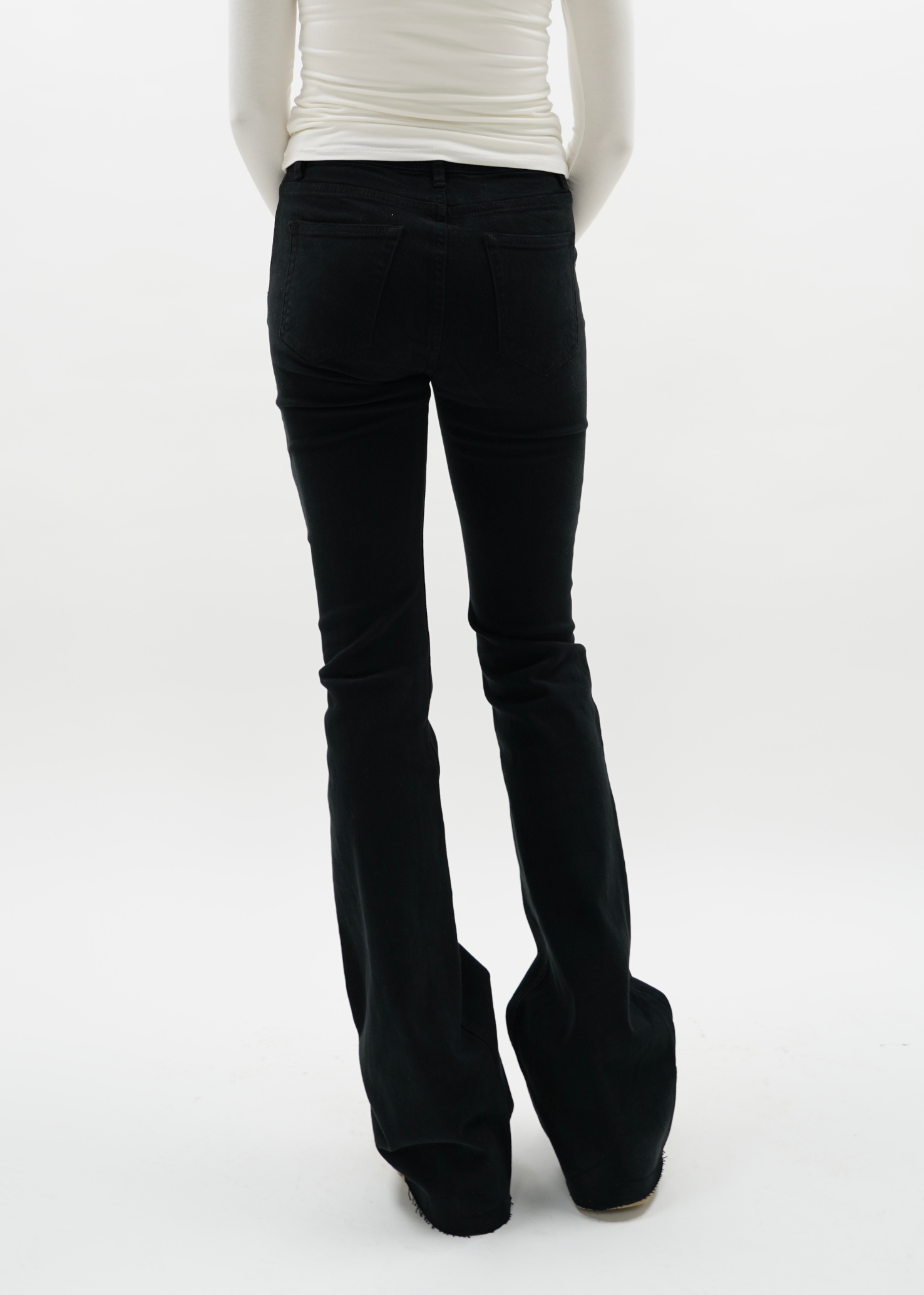 Mid waist flared jeans black