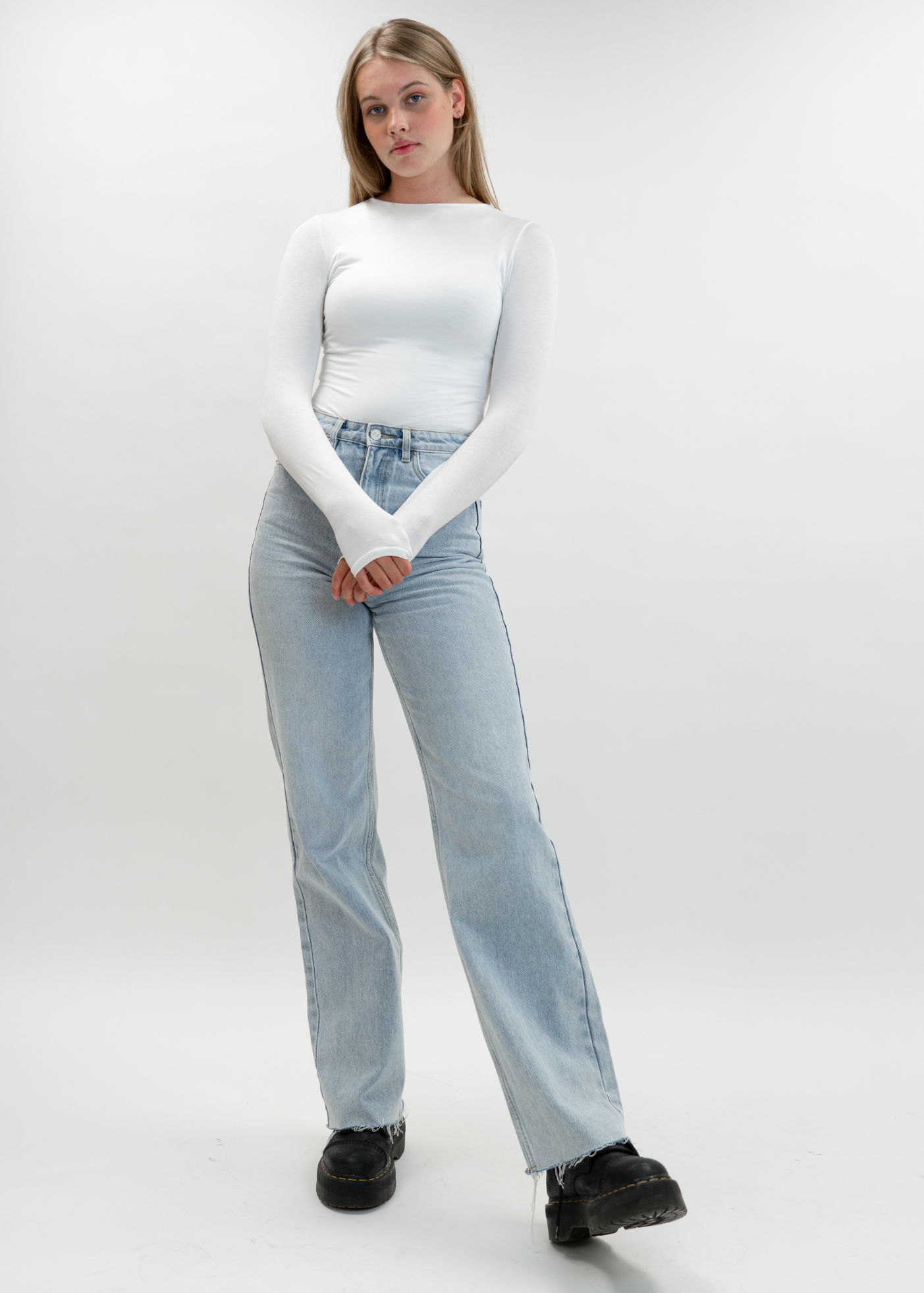 High waist straight leg jeans blue (TALL)