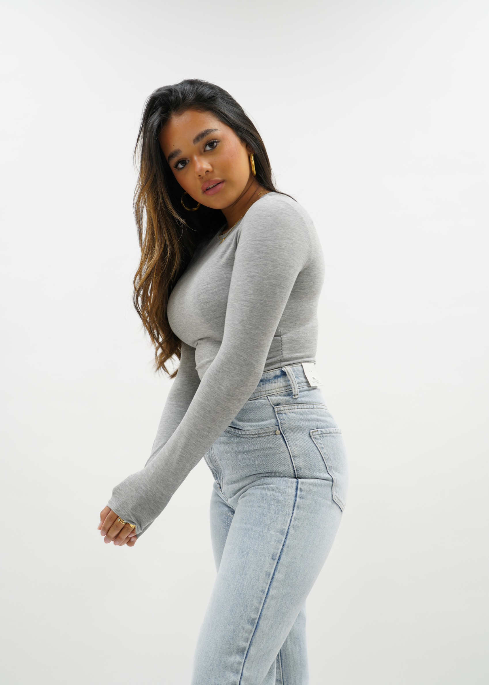 Long sleeve body light grey melange