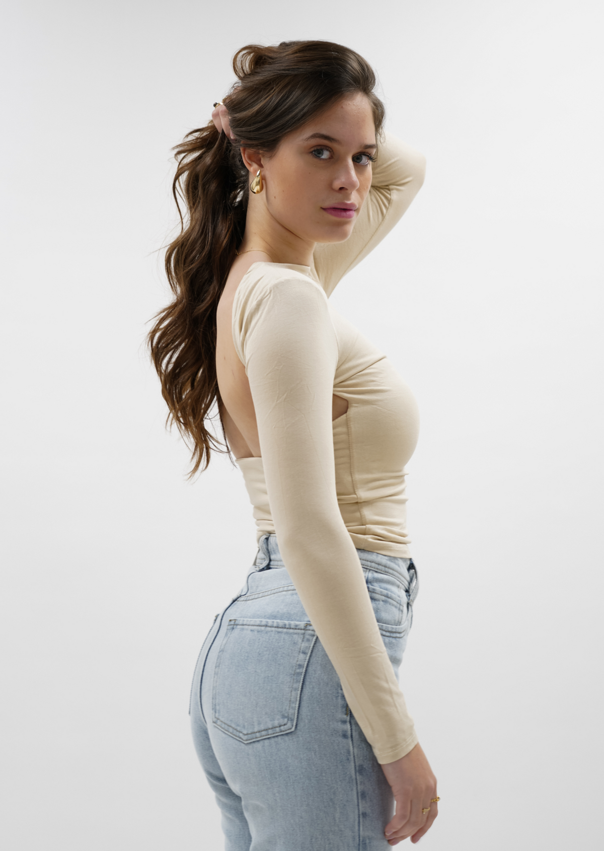 Open Rug Top Backless long sleeve tops | Stijlvolle tops met open rug