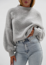 Knitted sweater light grey