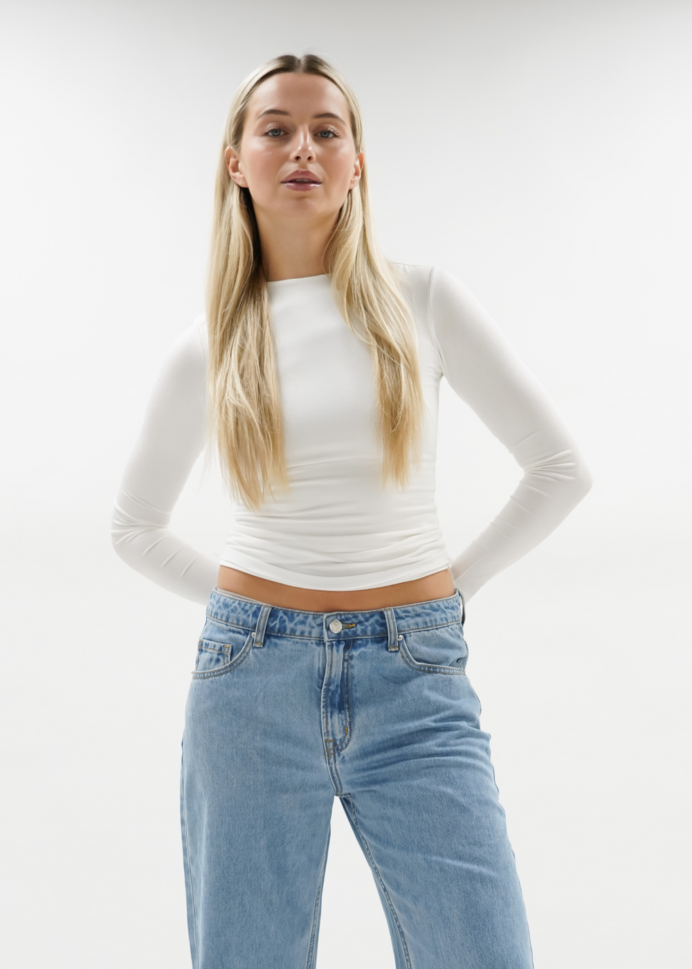 Perfect White Tee - Women -Black Lydia Poor Boy Long Sleeve Top