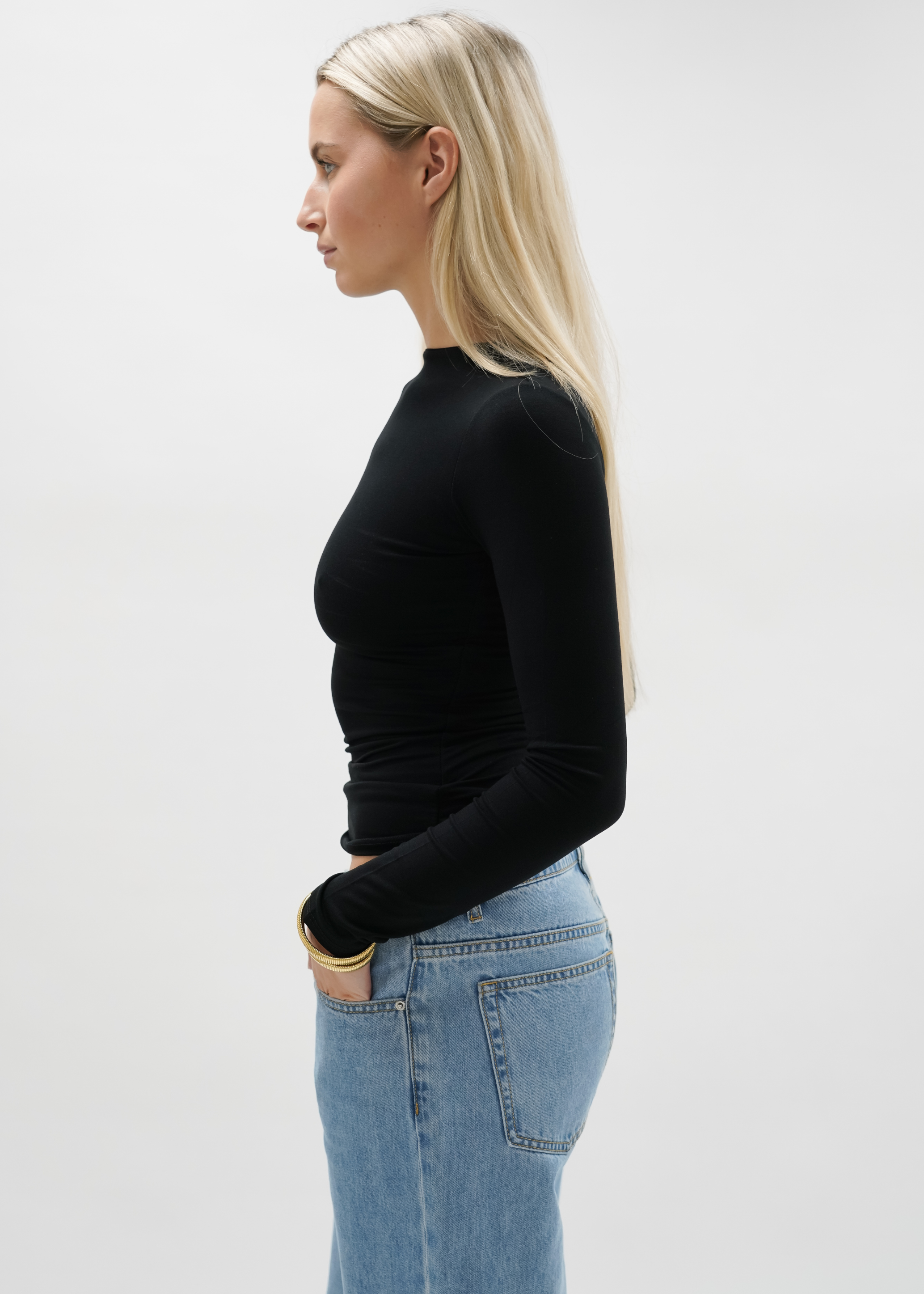 Long sleeve top long black