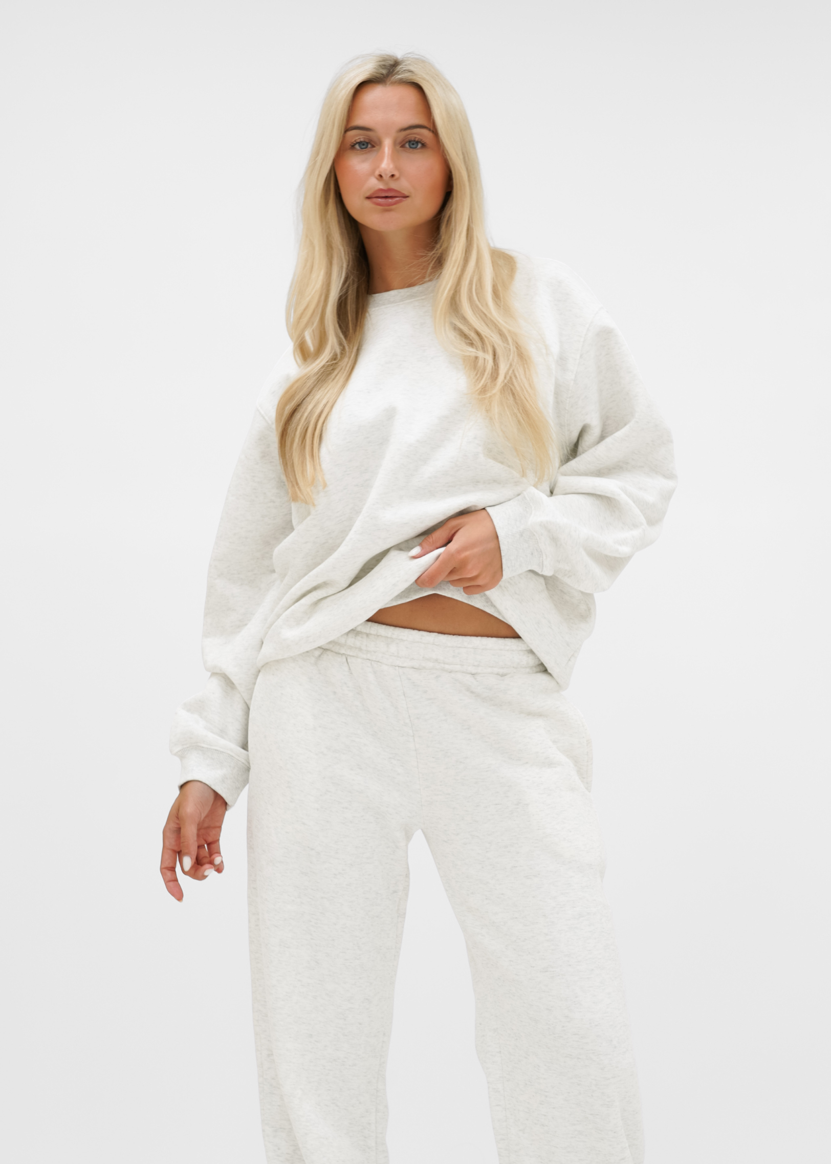 Basic sweater light grey melange (tall)