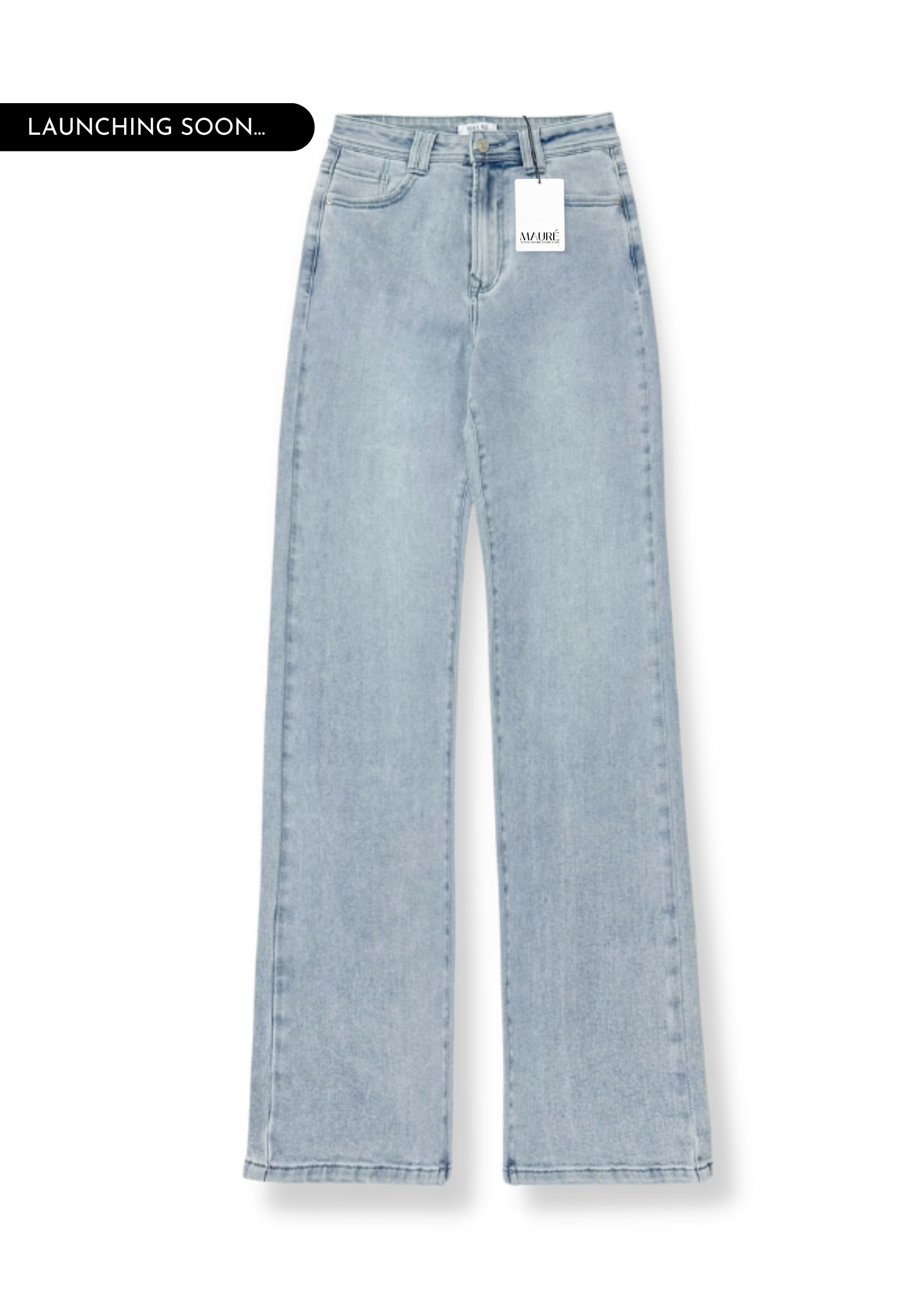 Hög midja raka ben jeans 90s ljusblå (TALL)