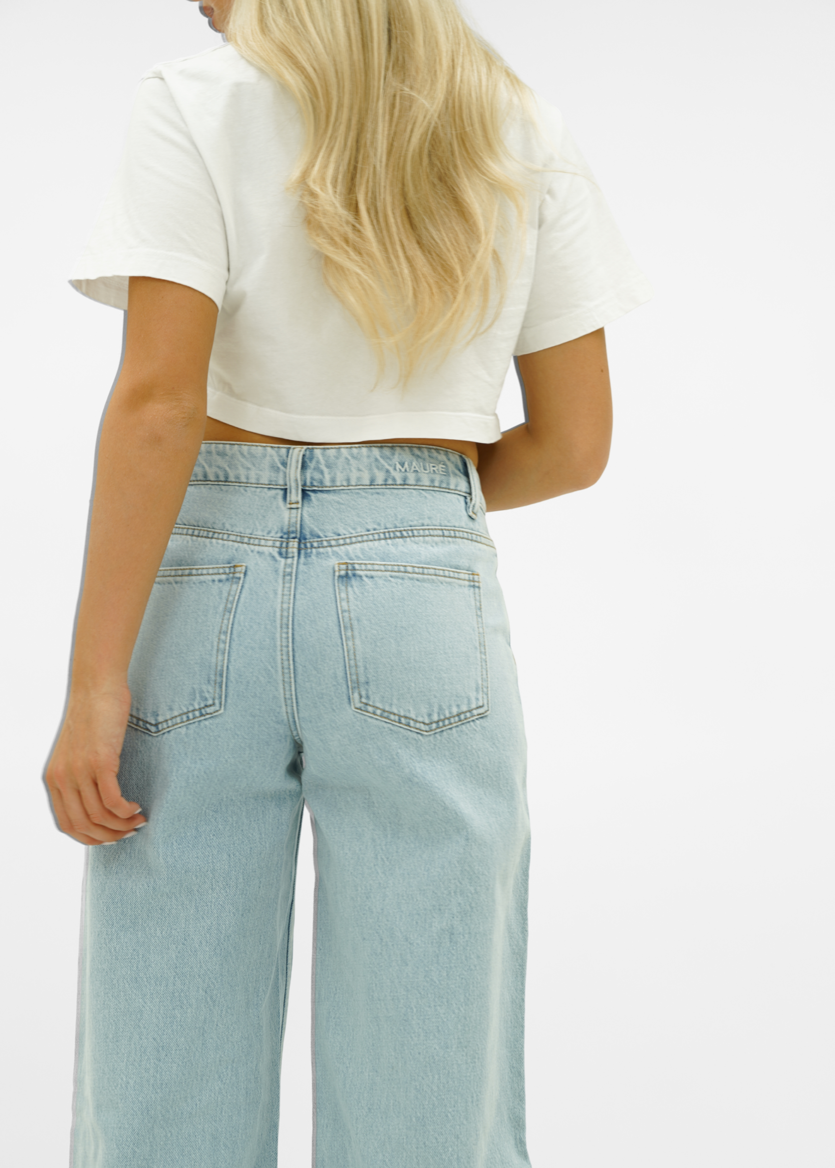 Mid waist super wide leg jeans light blue (tall)