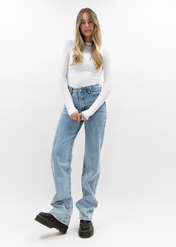 High waist straight leg jeans 90's dark blue  (TALL)