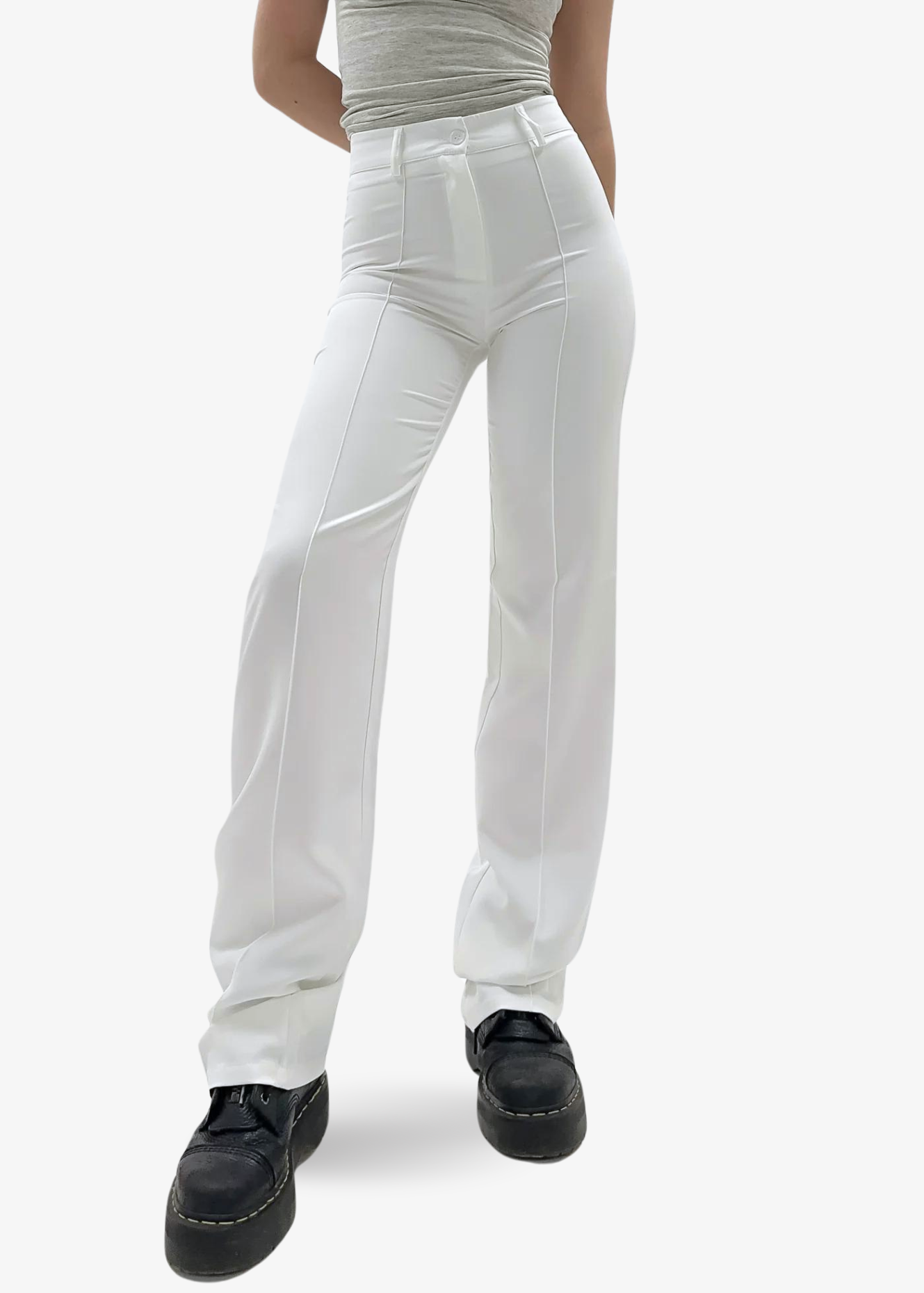 Straight leg pants mit pressfold white (TALL)