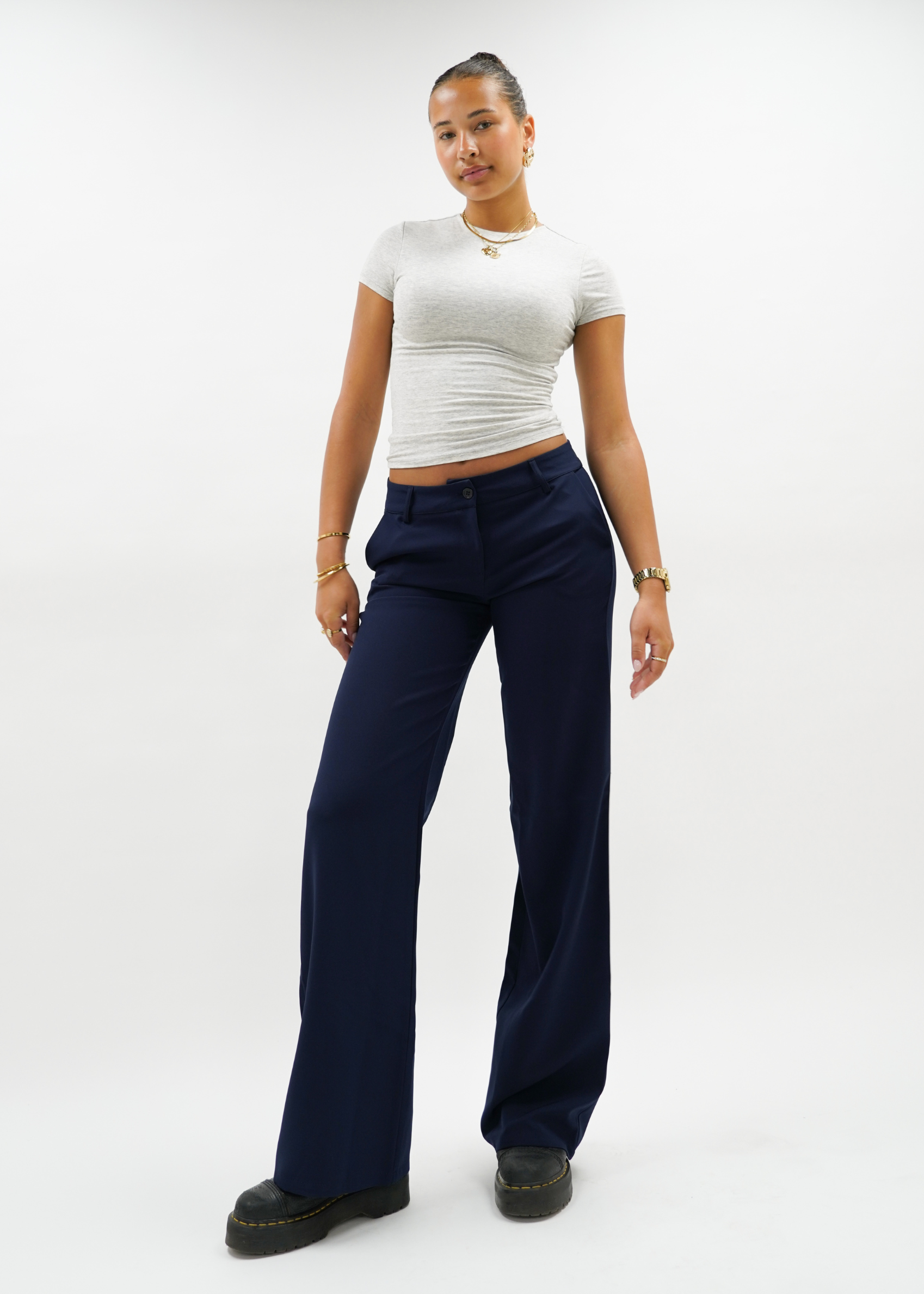 Low/mid waist pants casual night blue (TALL)